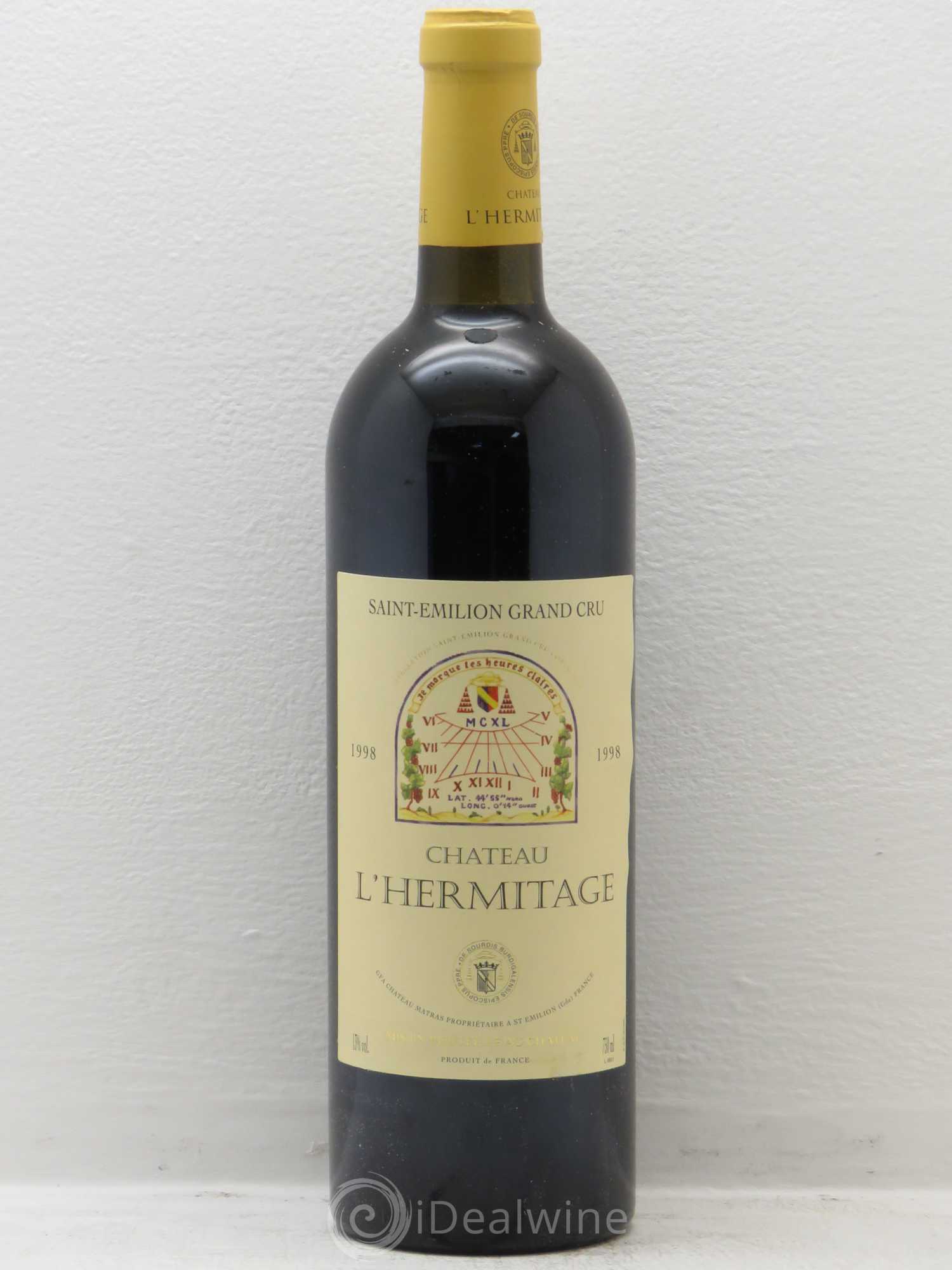 Château l' Hermitage 1998 - Lot de 6 bouteilles - 0