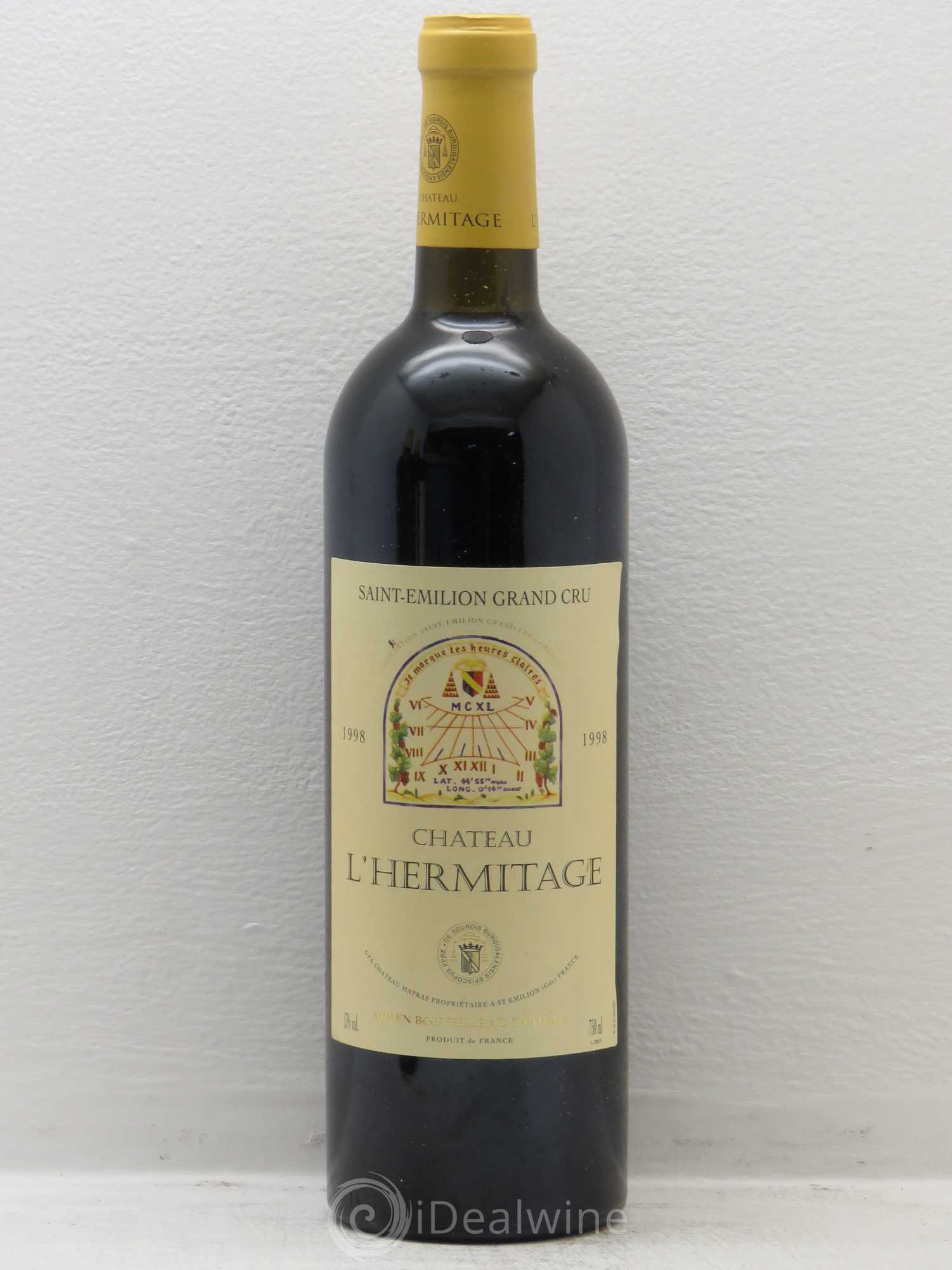 Château l' Hermitage 1998 - Lot de 12 bouteilles - 0