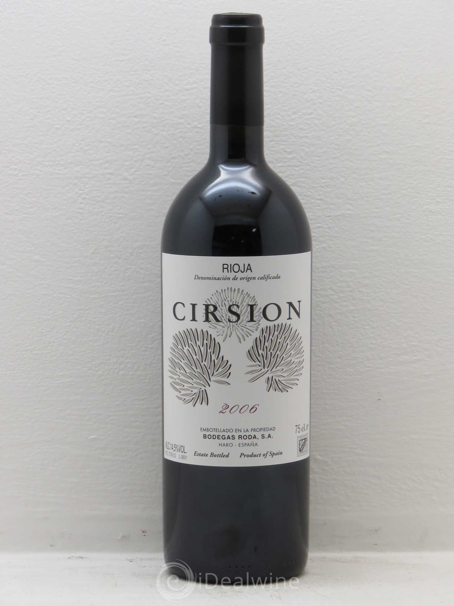 Rioja DOCA Bodegas Roda Cirsion 2006 - Lot of 1 bottle - 0