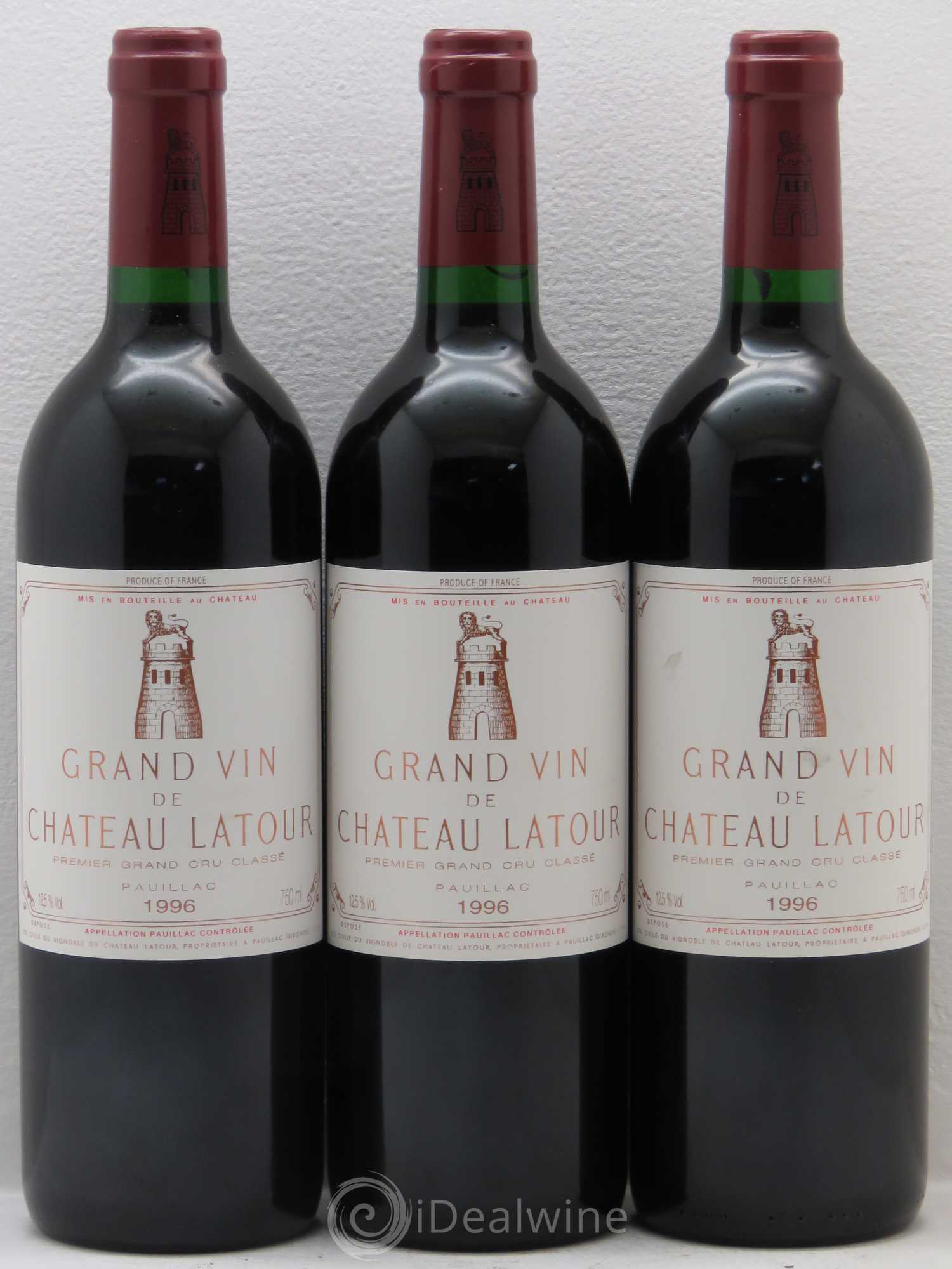 Château Latour 1er Grand Cru Classé 1996 - Lot de 3 bouteilles - 0