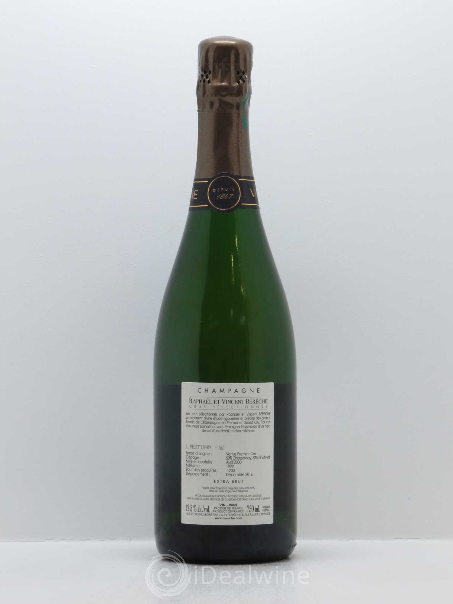 Côte 40 mois de cave Grand Cru Extra-Brut Bérêche et Fils 1999 - Lot de 1 bouteille - 1