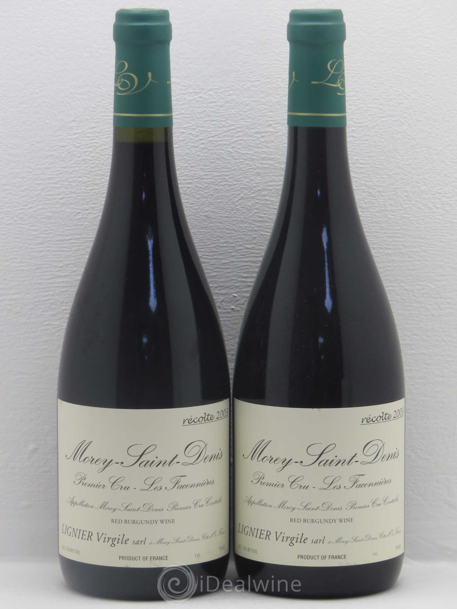Morey-Saint-Denis 1er Cru Virgile Lignier 2003 - Lot de 2 bouteilles - 0