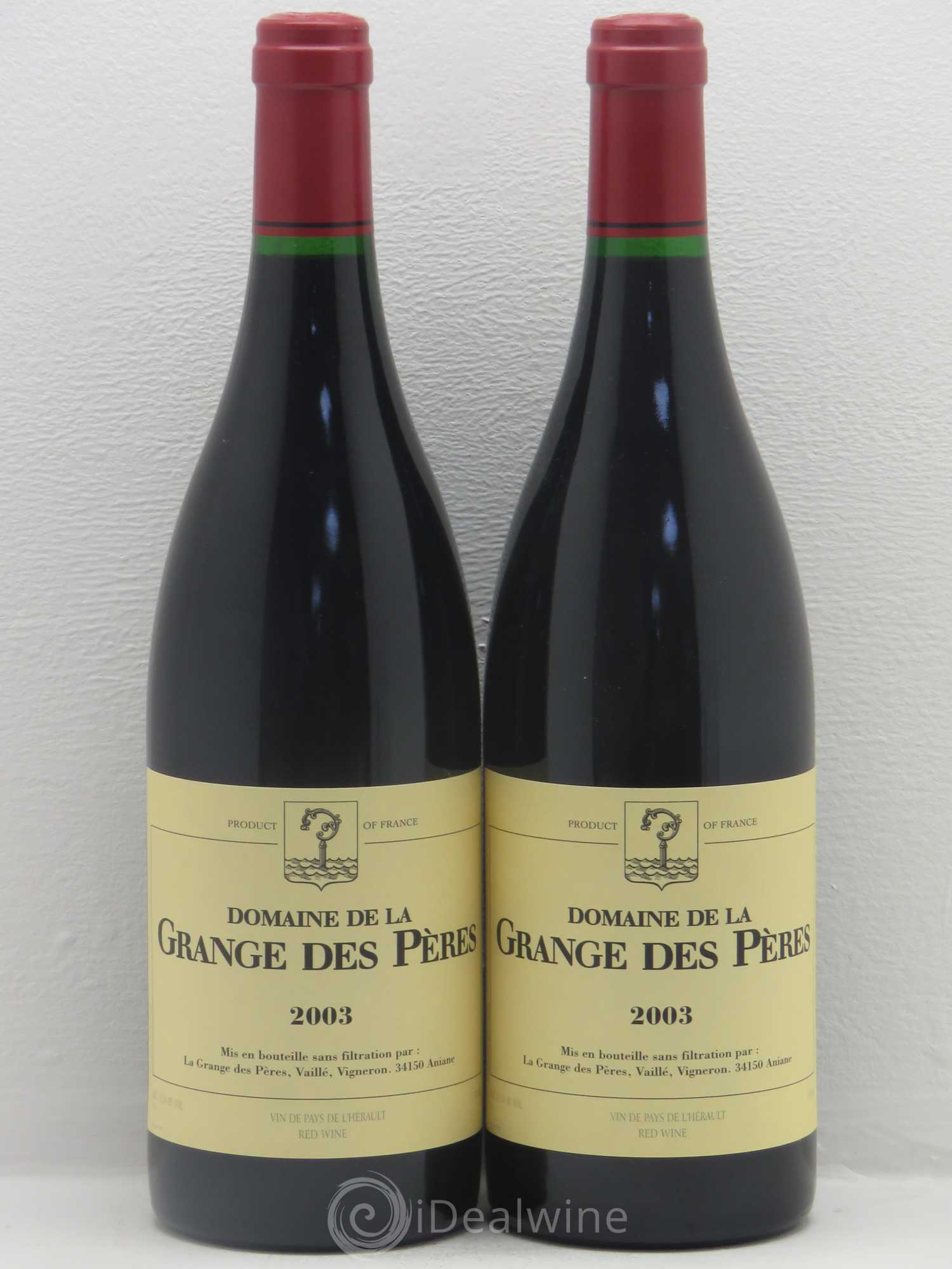 Pays d'Hérault Grange des Pères Laurent Vaillé 2003 - Lot de 2 bouteilles - 0