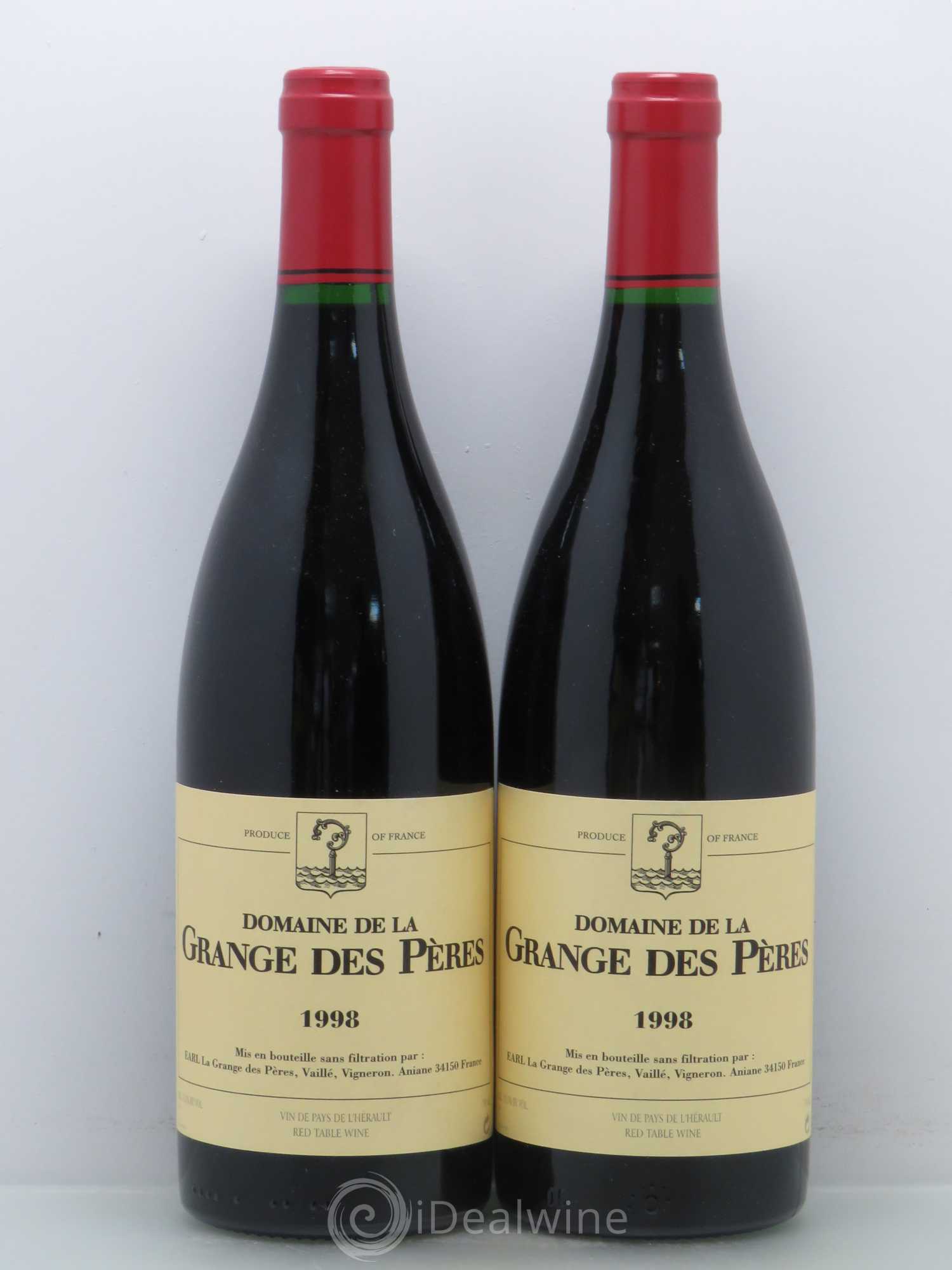 Pays d'Hérault Grange des Pères Laurent Vaillé 1998 - Lot de 2 bouteilles - 0