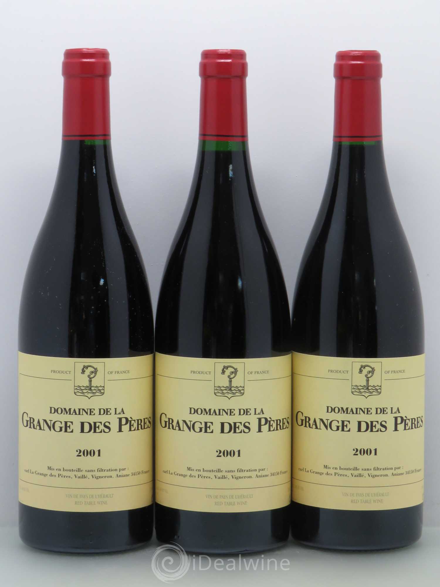 Pays d'Hérault Grange des Pères Laurent Vaillé 2001 - Lotto di 3 bottiglie - 0