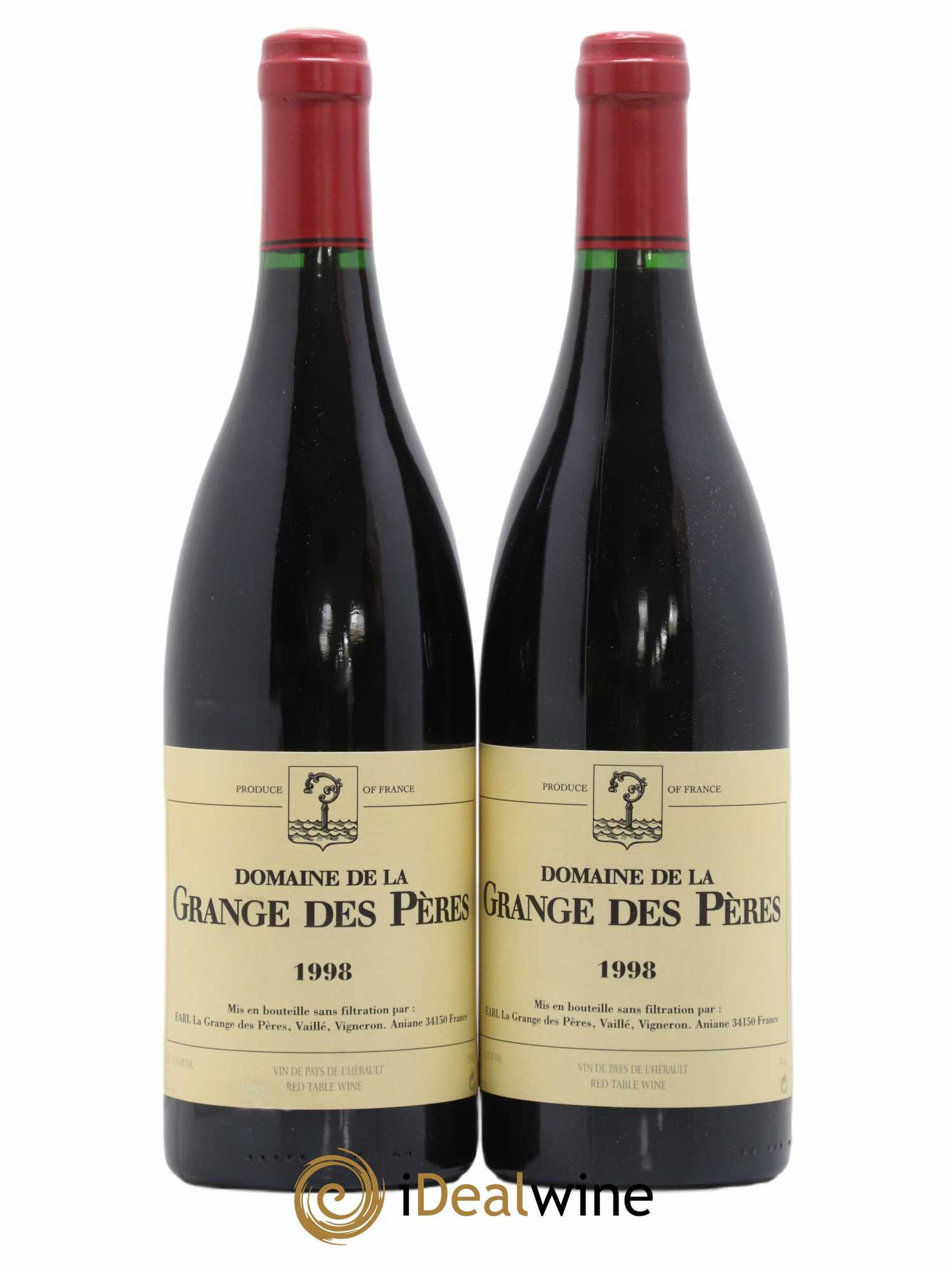 Pays d'Hérault Grange des Pères Laurent Vaillé 1998 - Lot de 2 bouteilles - 0