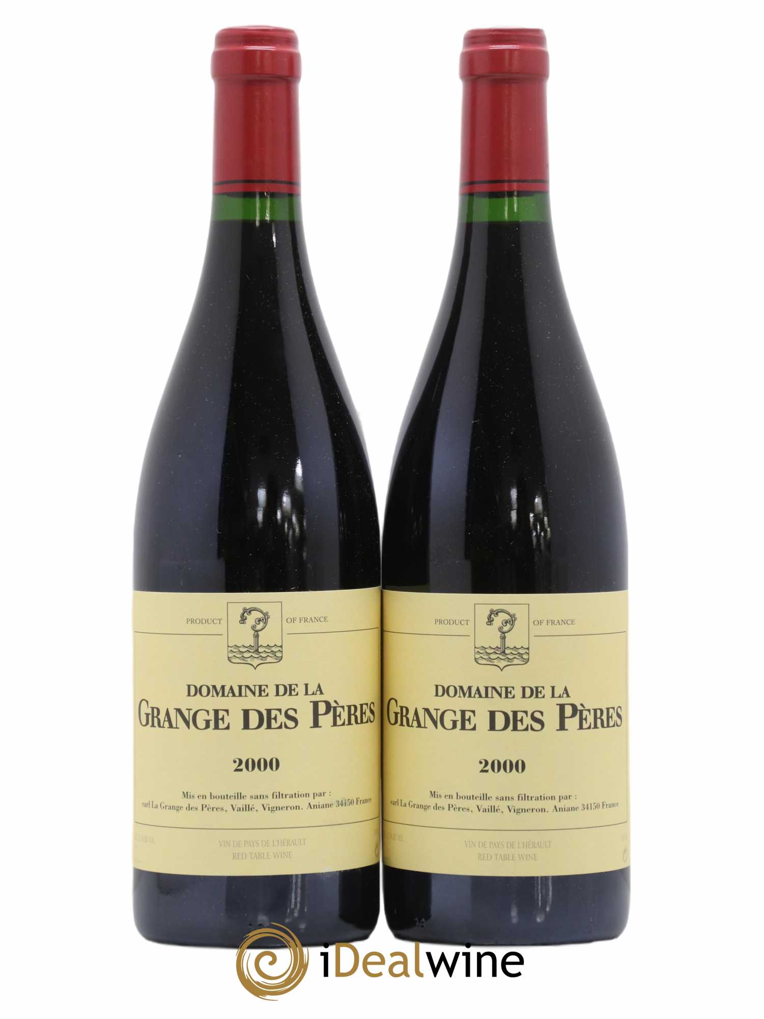 Pays d'Hérault Grange des Pères Laurent Vaillé 2000 - Lot de 2 bouteilles - 0