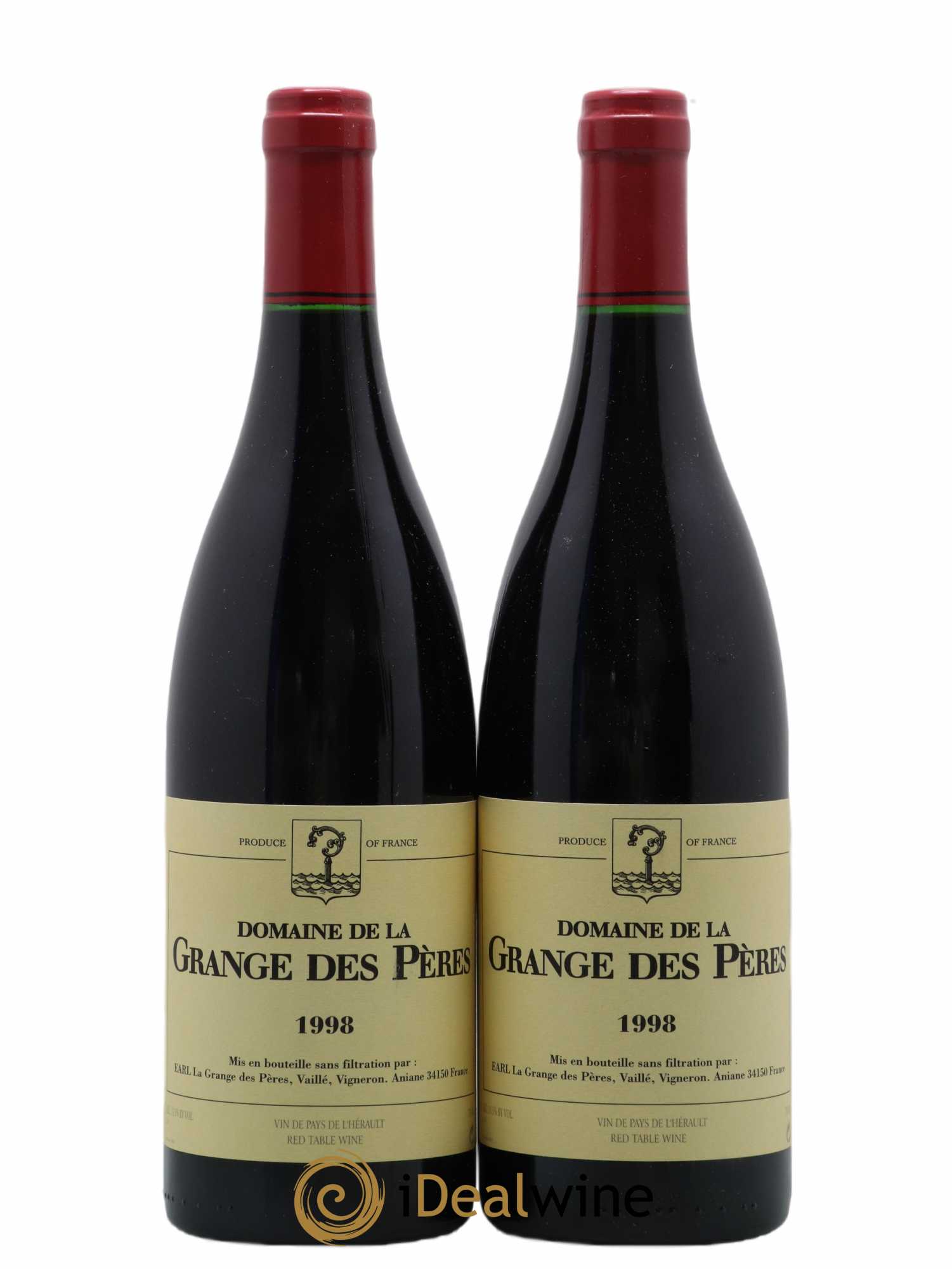 Pays d'Hérault Grange des Pères Laurent Vaillé 1998 - Lot de 2 bouteilles - 0