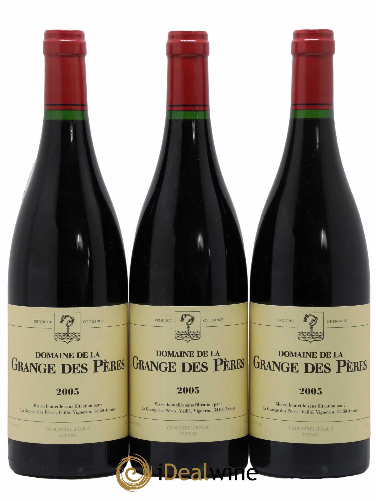 Pays d'Hérault Grange des Pères Laurent Vaillé 2005 - Lot de 3 bouteilles - 0