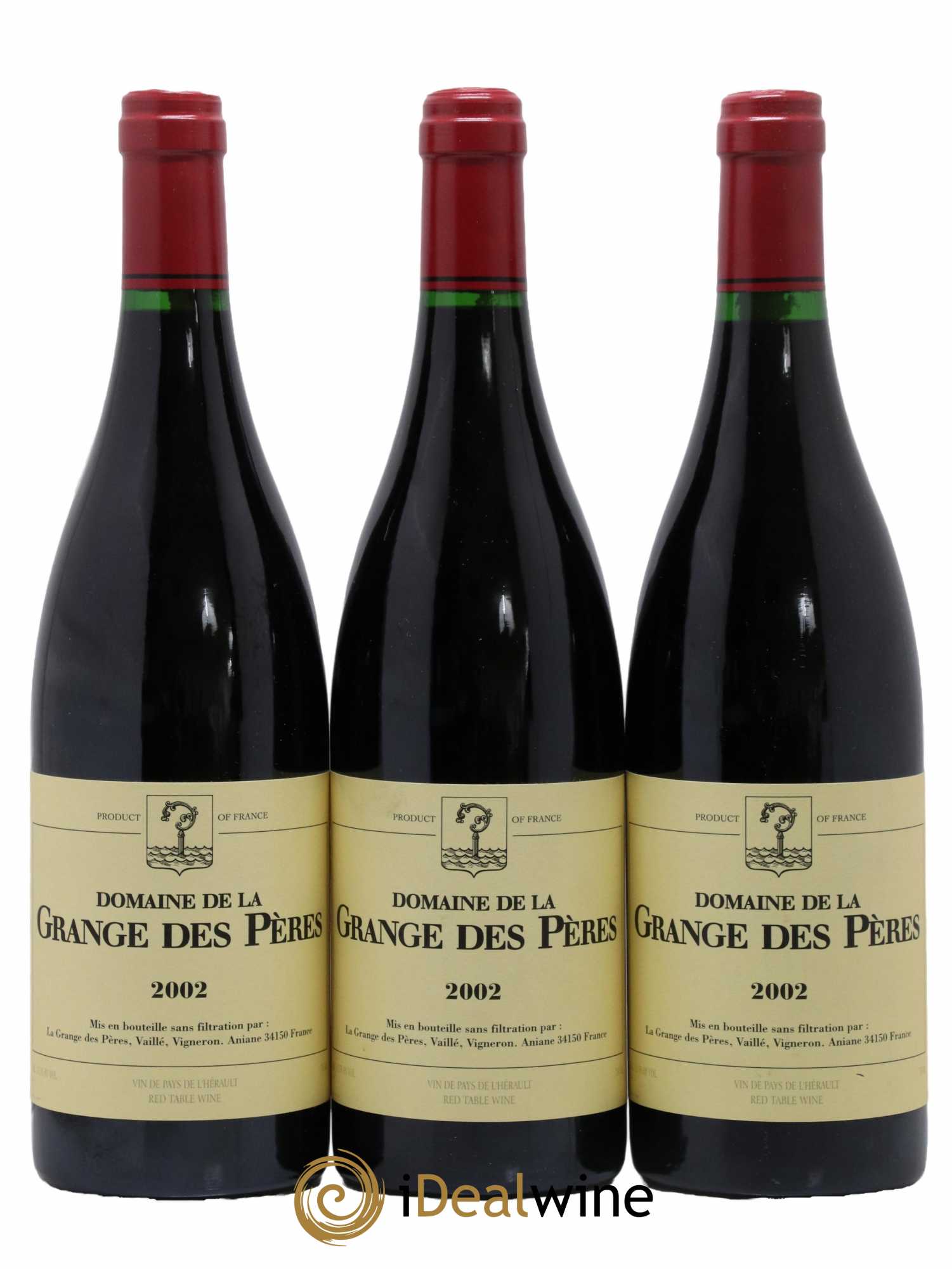 Pays d'Hérault Grange des Pères Laurent Vaillé 2002 - Lot de 3 bouteilles - 0