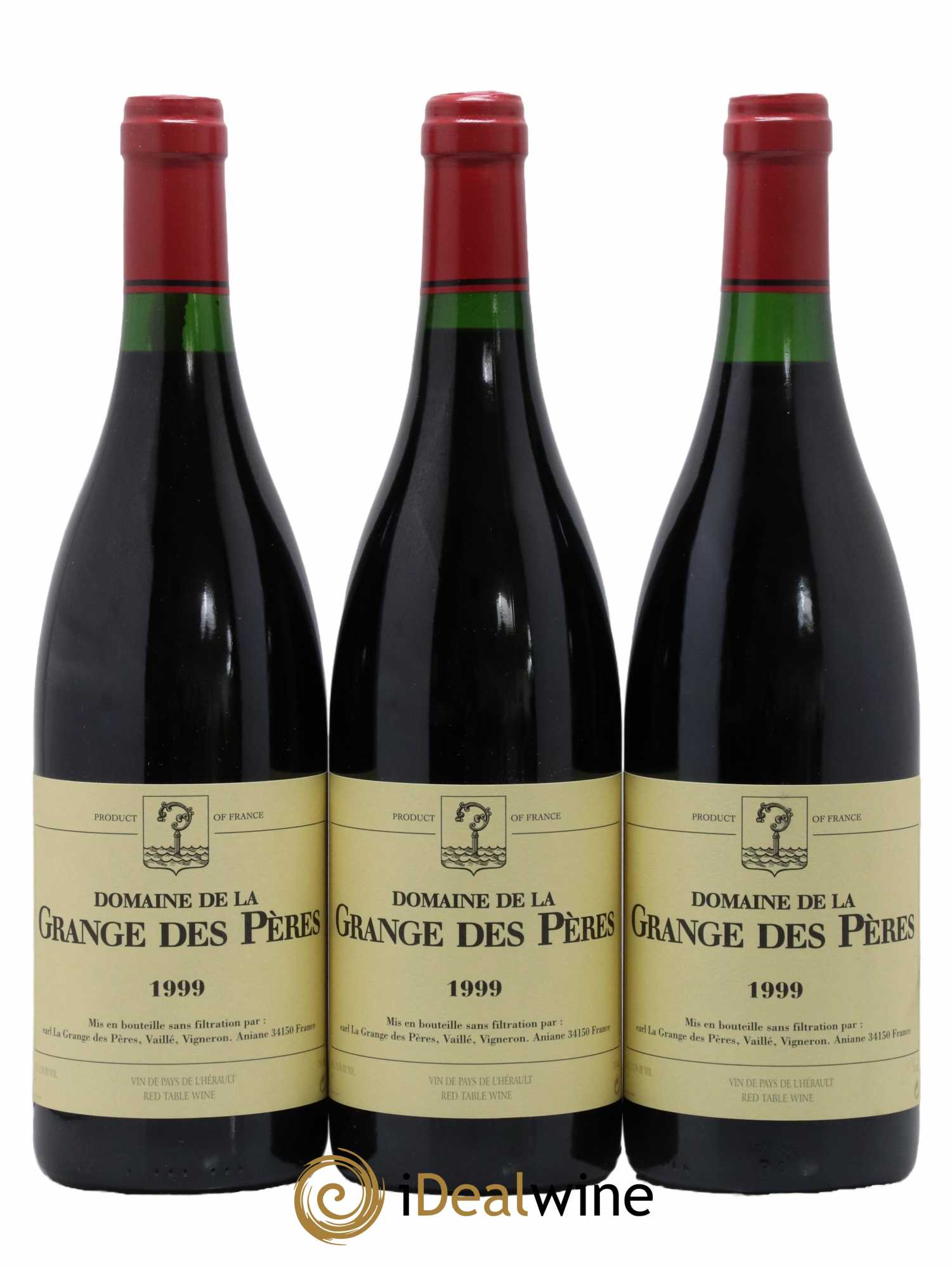 Pays d'Hérault Grange des Pères Laurent Vaillé 1999 - Lot de 3 bouteilles - 0