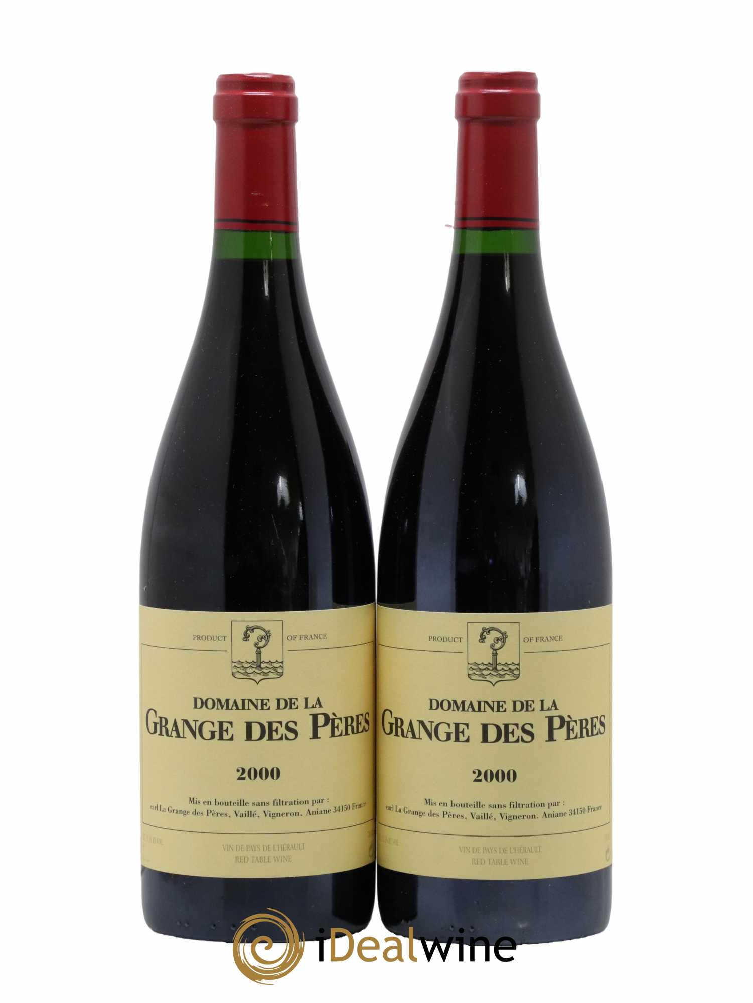 Pays d'Hérault Grange des Pères Laurent Vaillé 2000 - Lot de 2 bouteilles - 0
