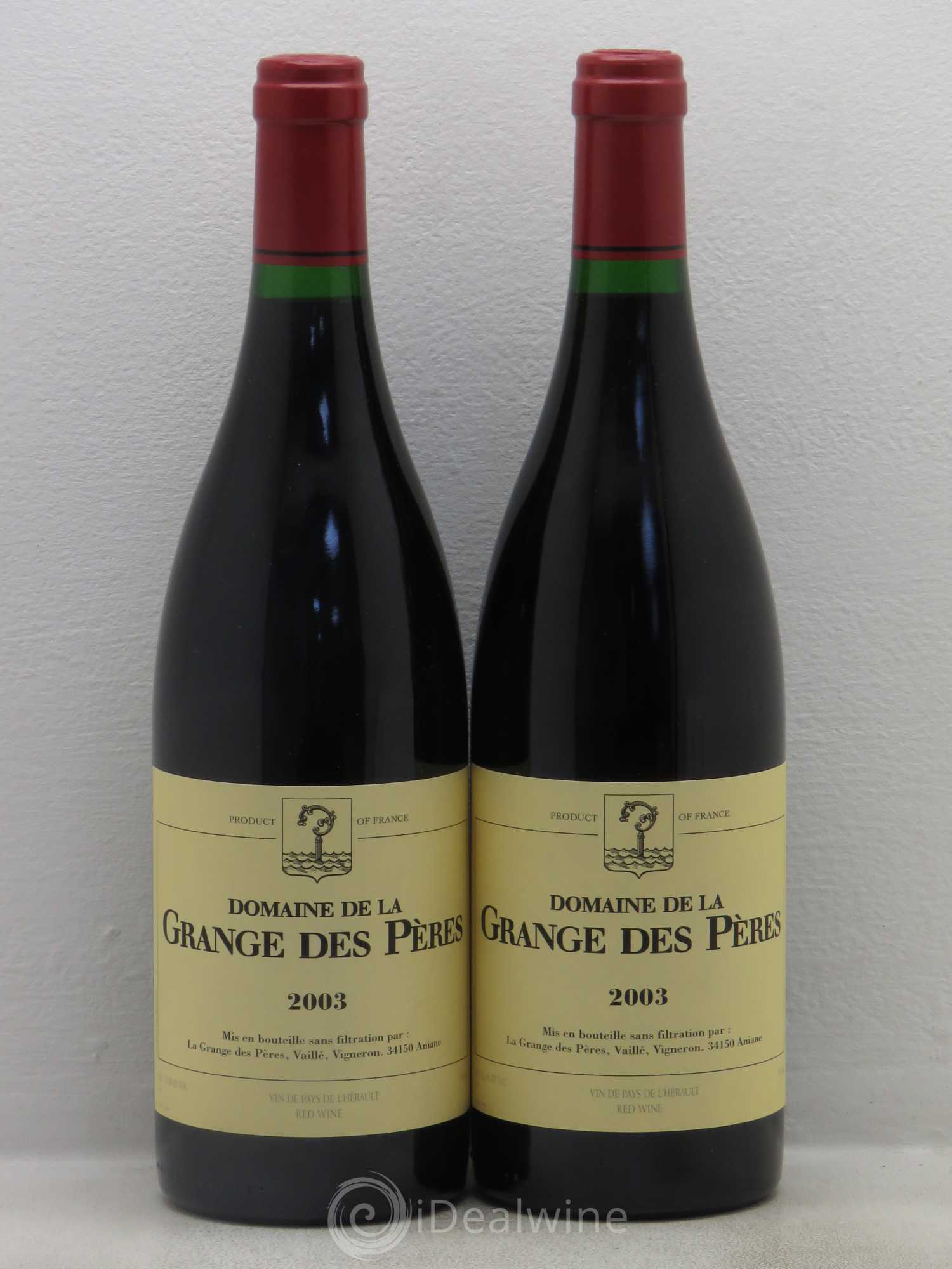 Pays d'Hérault Grange des Pères Laurent Vaillé 2003 - Lot de 2 bouteilles - 0
