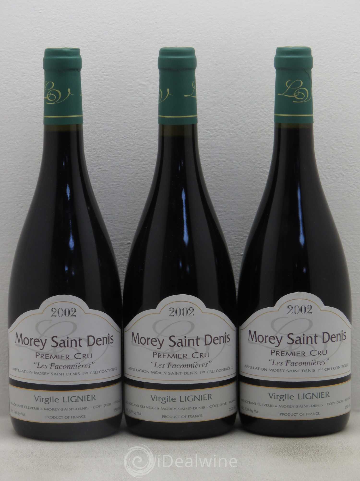 Morey-Saint-Denis 1er Cru Virgile Lignier 2002 - Lot de 3 bouteilles - 0