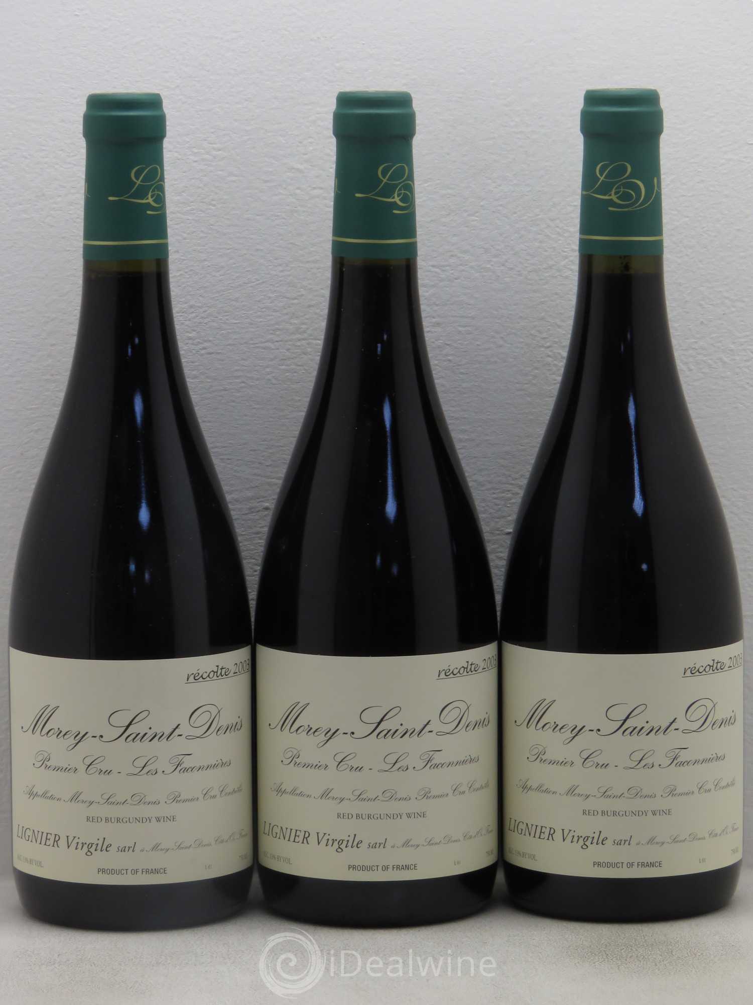 Morey-Saint-Denis 1er Cru Virgile Lignier 2003 - Lot de 3 bouteilles - 0