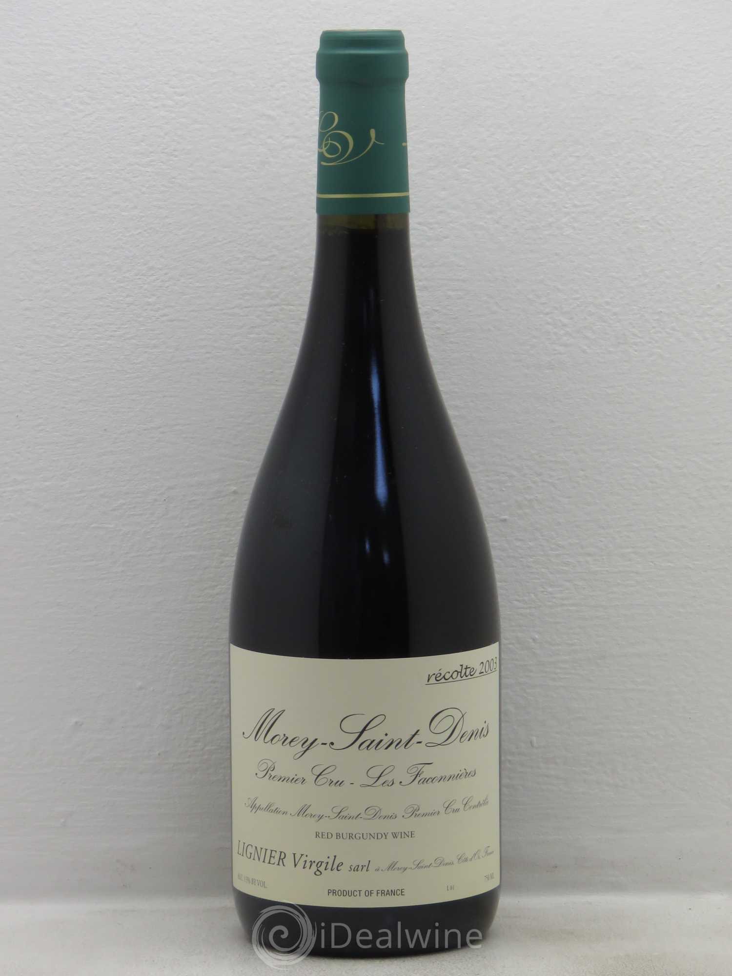 Morey-Saint-Denis 1er Cru Virgile Lignier 2003 - Lot de 1 bouteille - 0