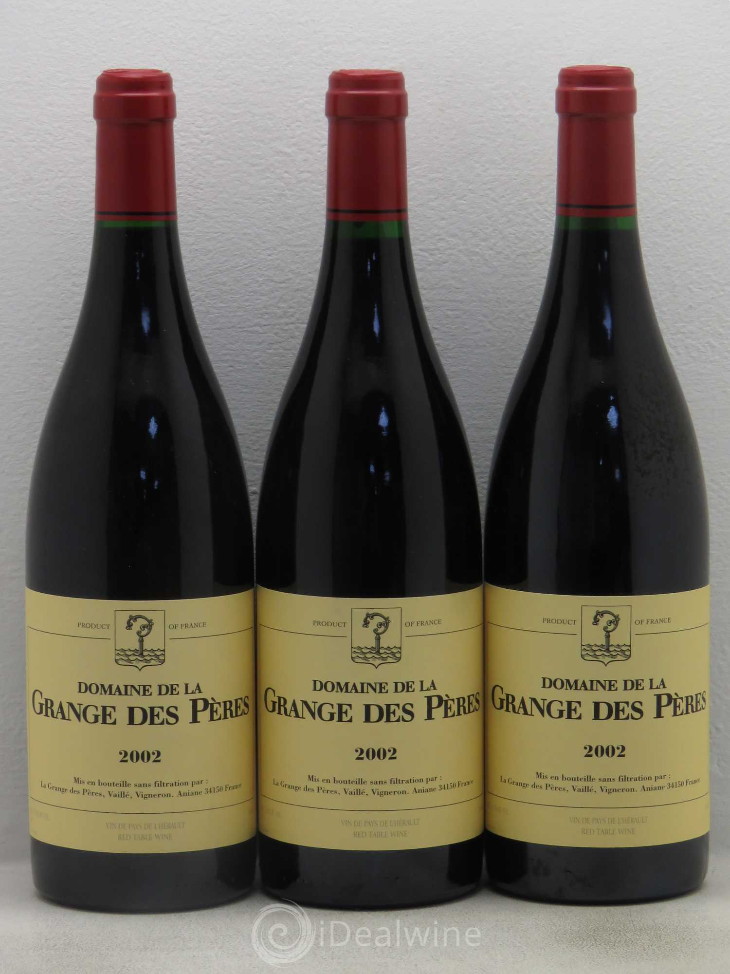 Pays d'Hérault Grange des Pères Laurent Vaillé 2002 - Lot de 3 bouteilles - 0
