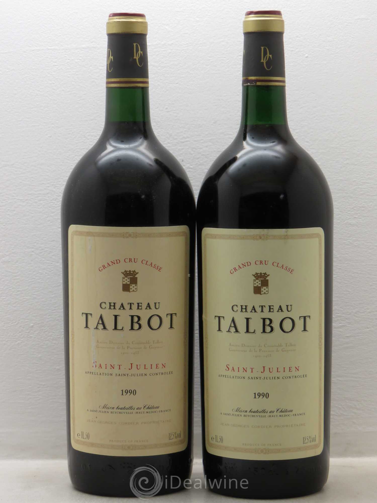Château Talbot 4ème Grand Cru Classé 1990 - Lot de 2 magnums - 0