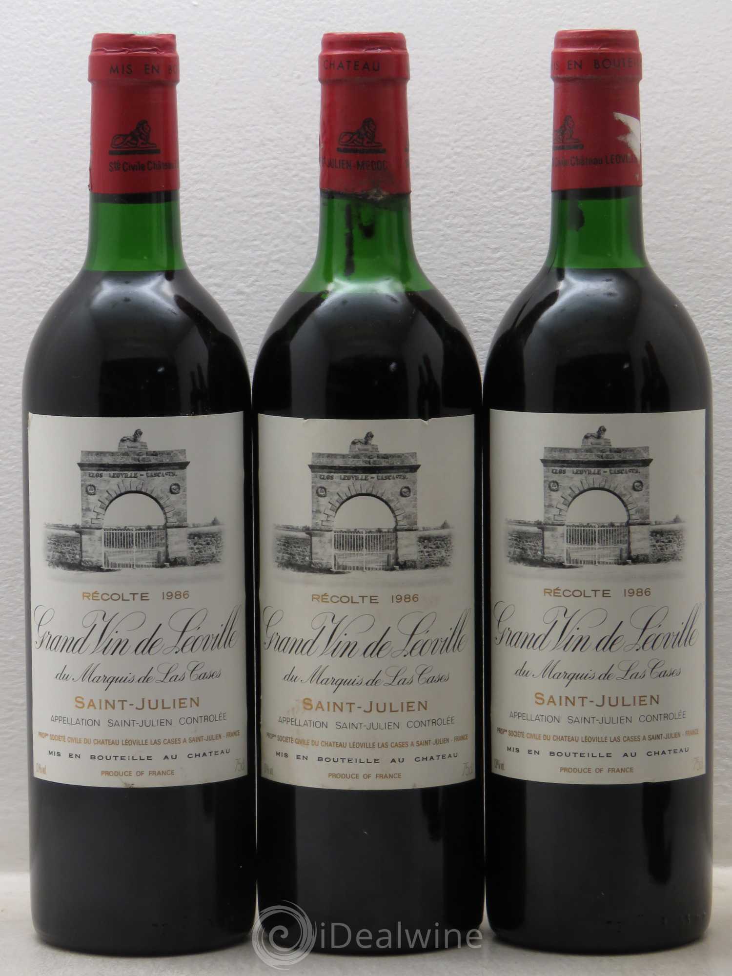 Château Léoville Las Cases 2ème Grand Cru Classé 1986 - Lot de 5 bouteilles - 1