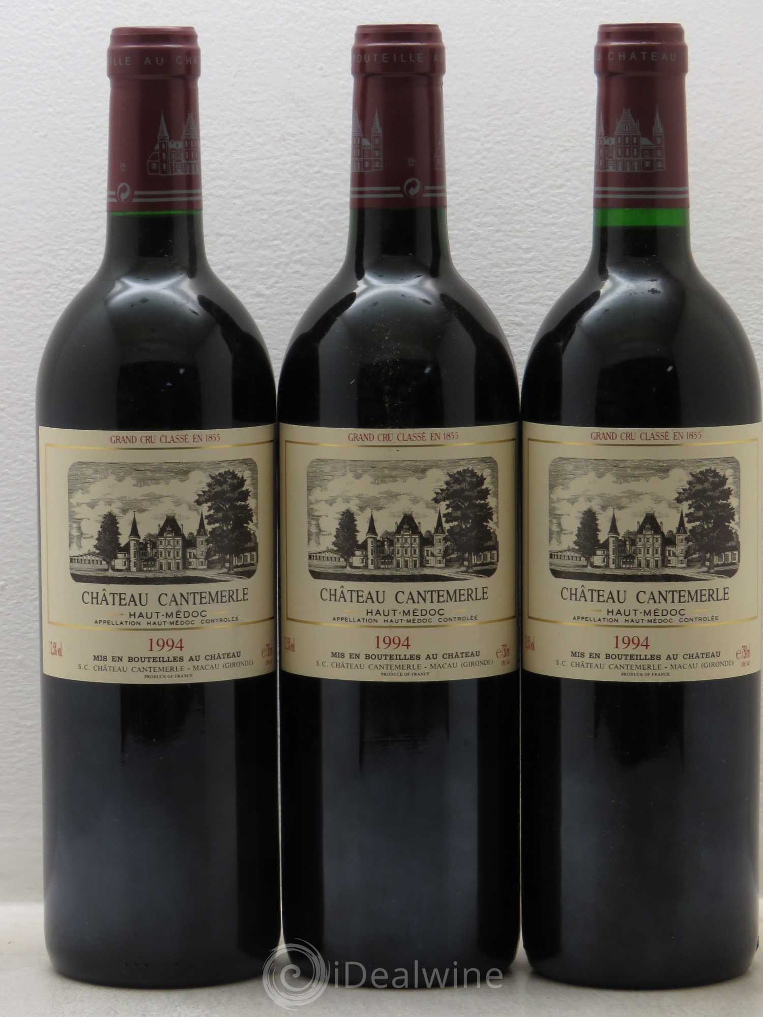 Château Cantemerle 5ème Grand Cru Classé 1994 - Lot de 3 bouteilles - 0
