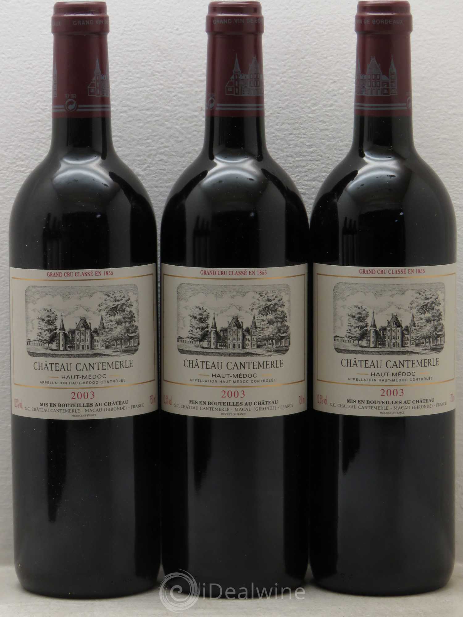 Château Cantemerle 5ème Grand Cru Classé 2003 - Lot de 6 bouteilles - 1
