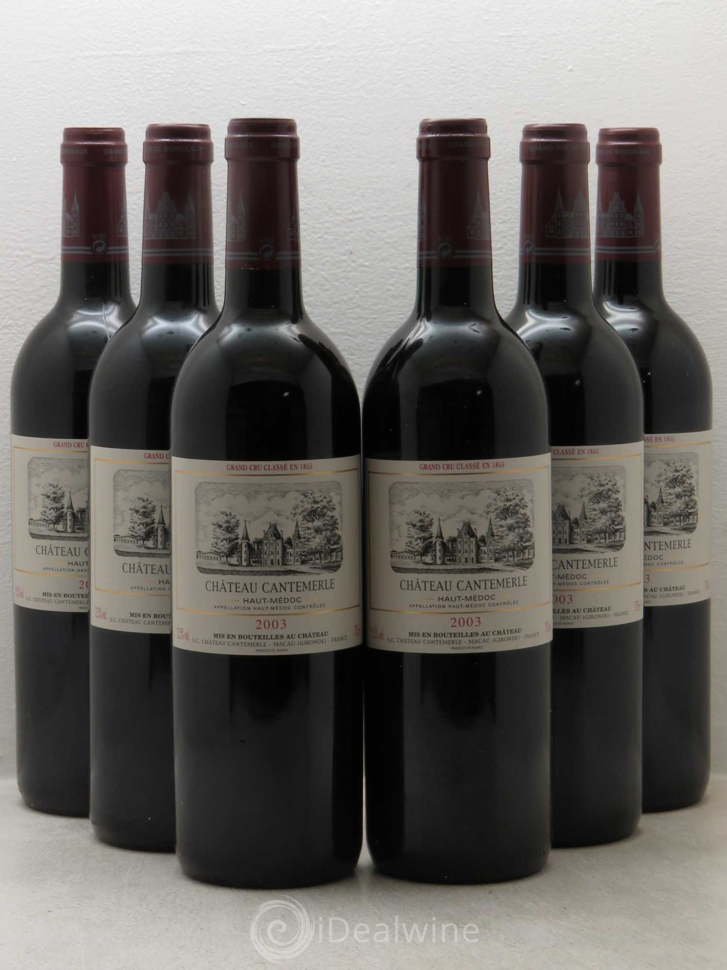 Château Cantemerle 5ème Grand Cru Classé 2003 - Lot de 6 bouteilles - 0