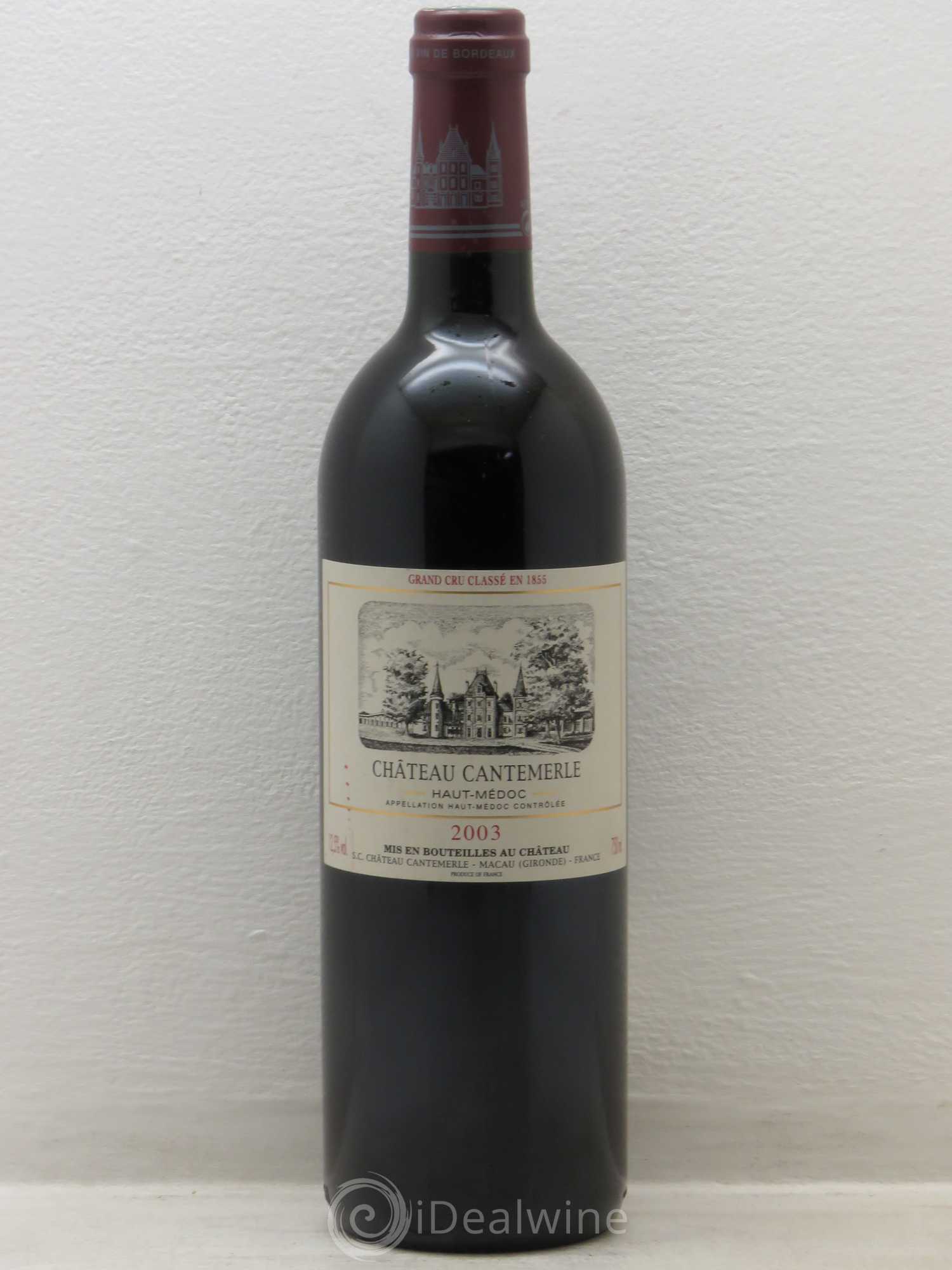 Château Cantemerle 5ème Grand Cru Classé 2003 - Lot de 1 bouteille - 0