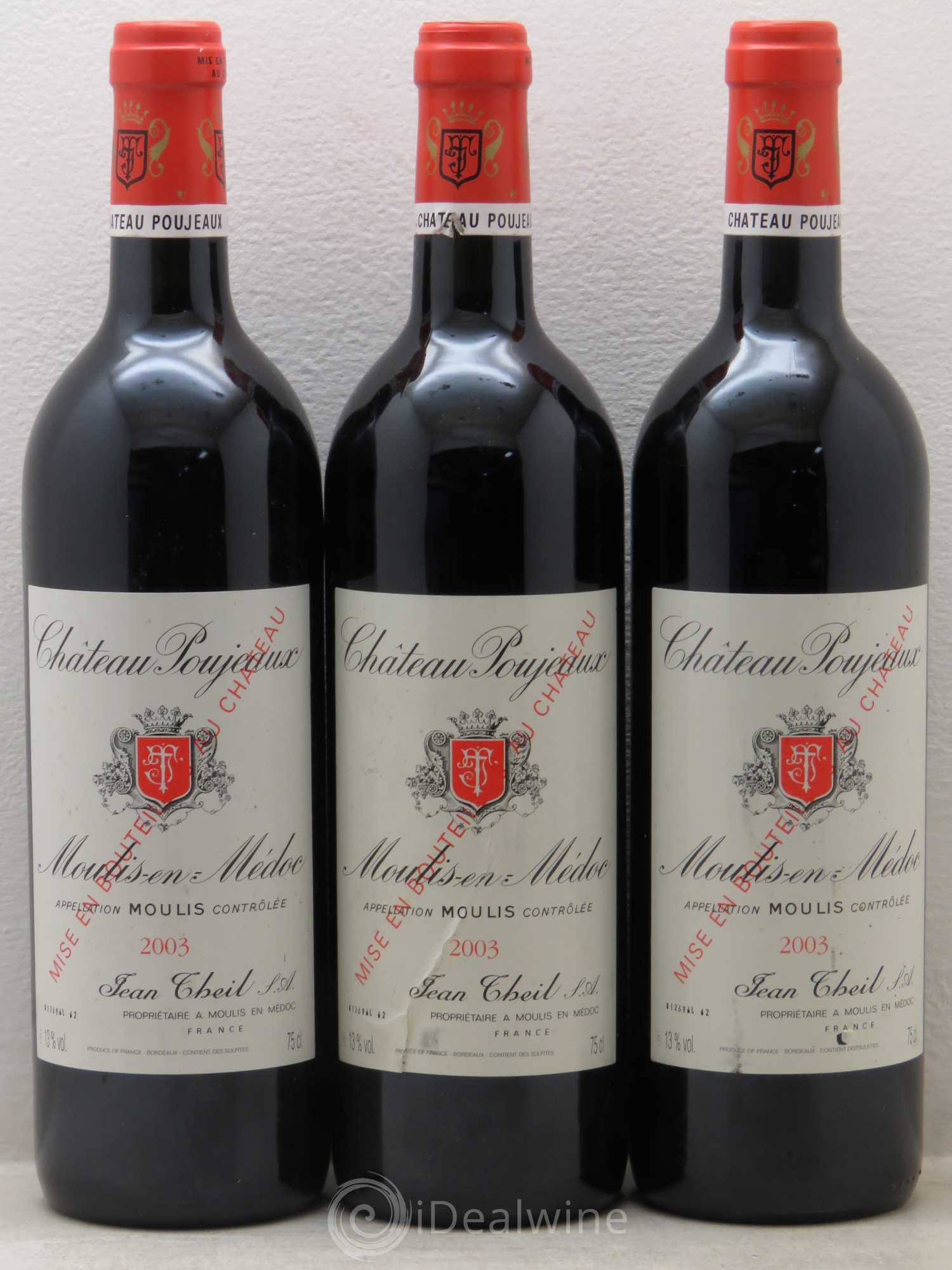 Château Poujeaux 2003 - Lot de 3 bouteilles - 0