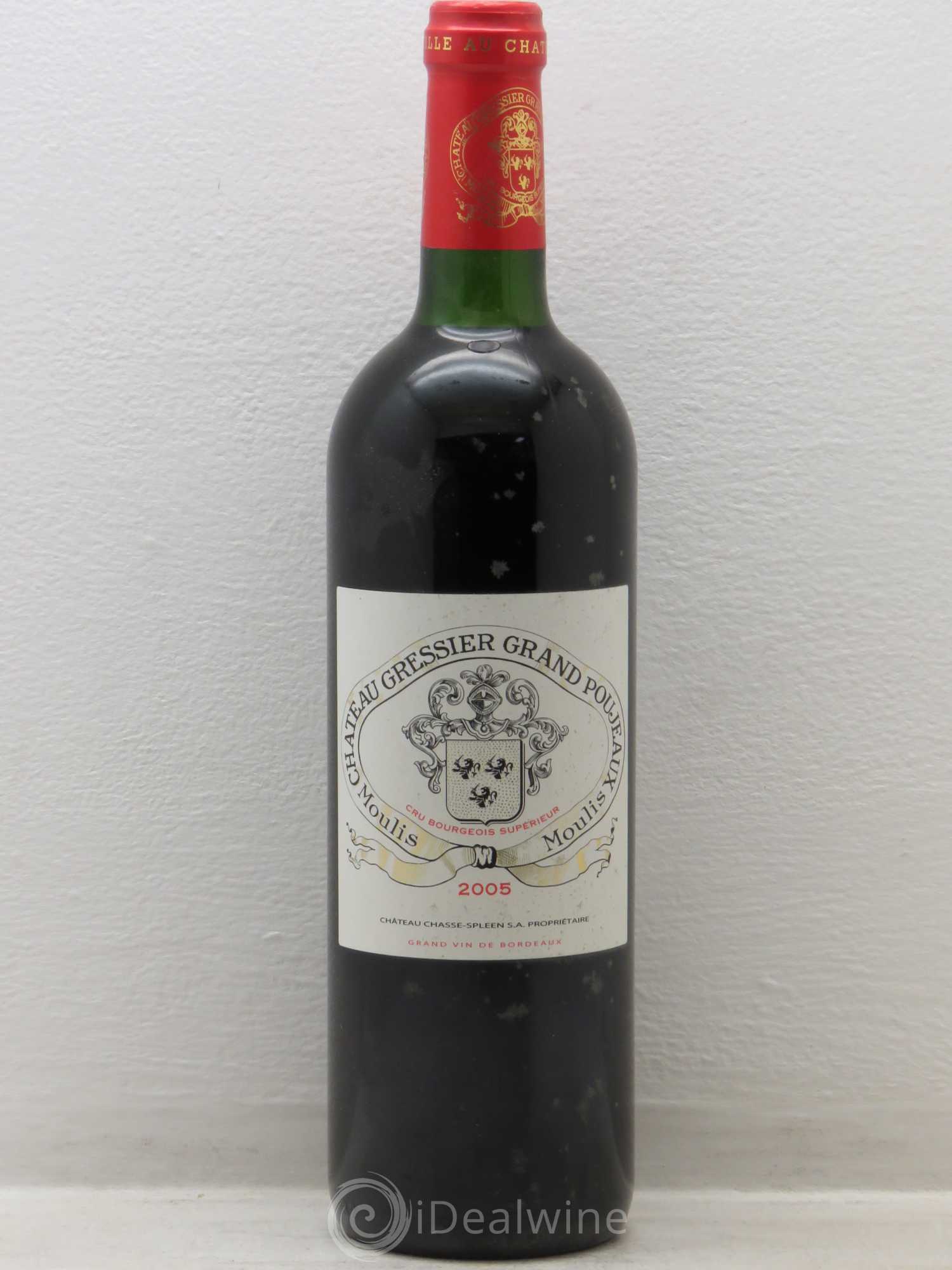 Château Gressier Grand Poujeaux Cru Bourgeois 2005 - Lot de 1 bouteille - 0