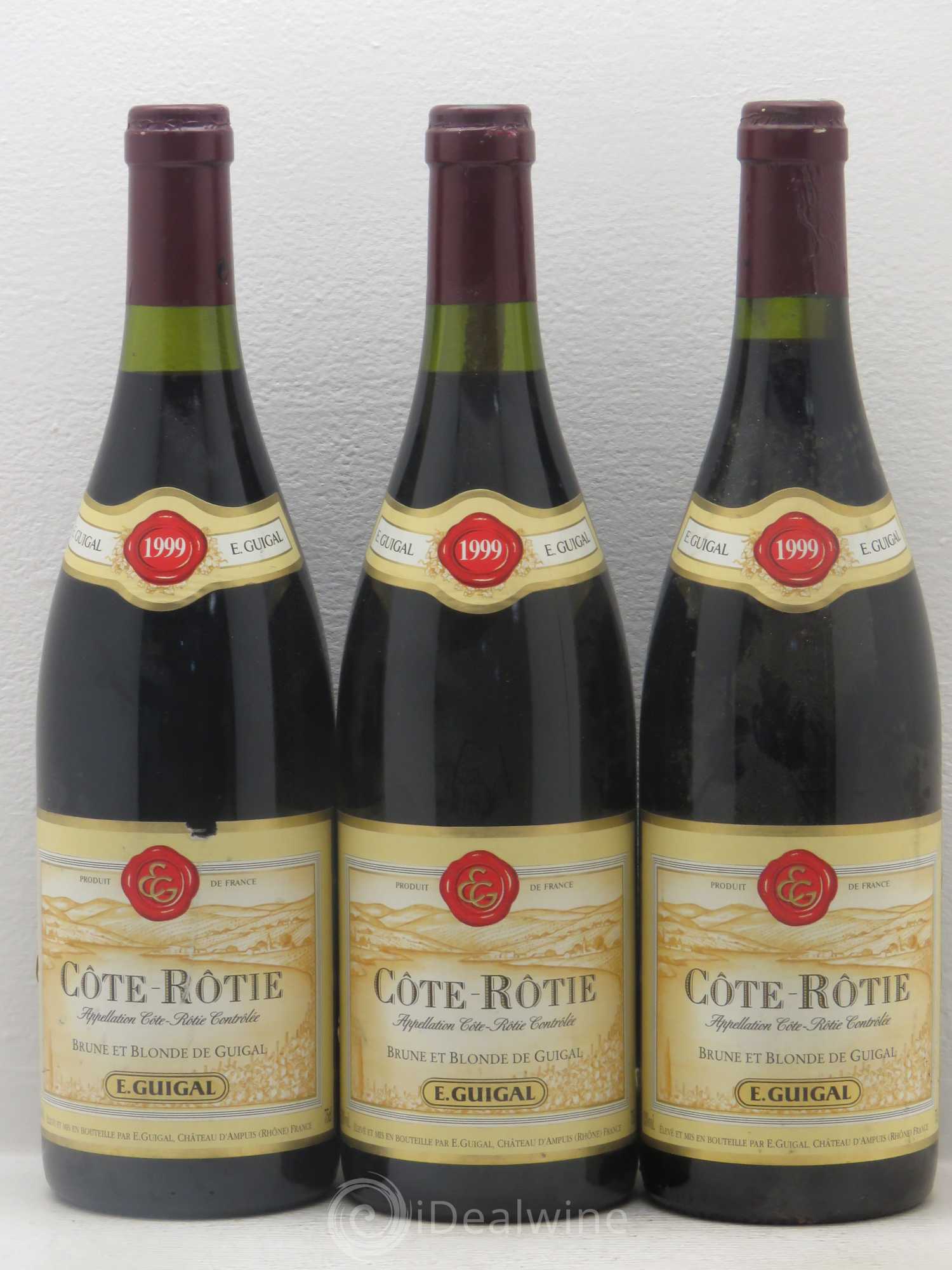 Côte-Rôtie Côtes Brune et Blonde Guigal 1999 - Lot de 3 bouteilles - 0