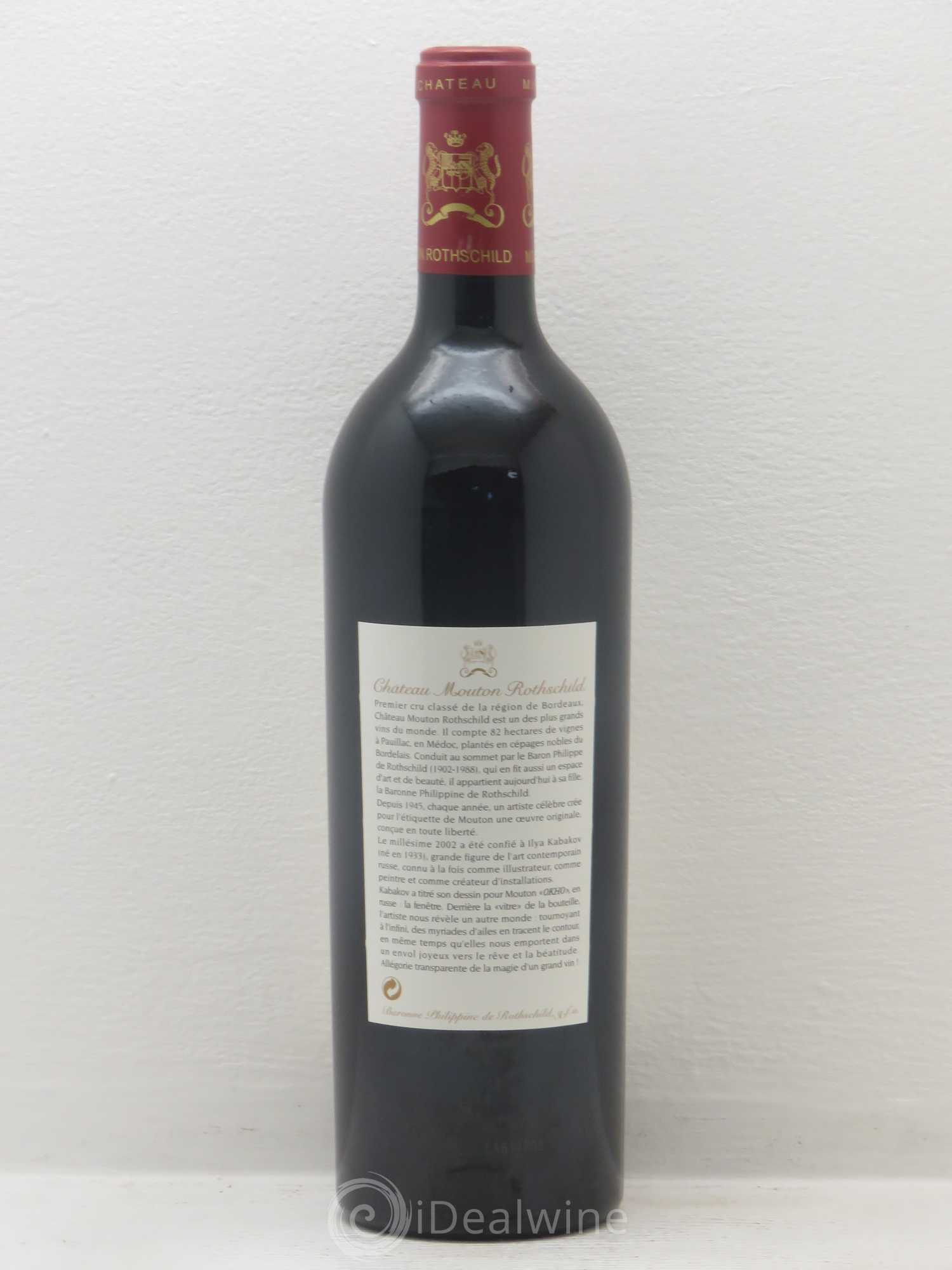 Château Mouton Rothschild 1er Grand Cru Classé 2002 - Lot de 1 bouteille - 1