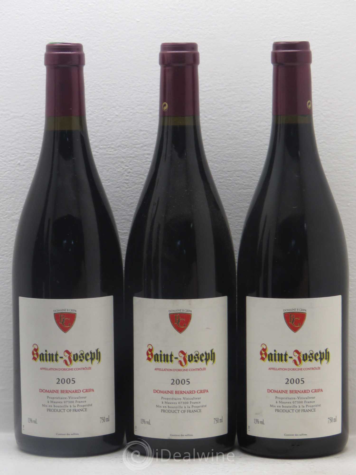 Saint-Joseph Bernard Gripa (Domaine) 2005 - Lot de 5 bouteilles - 1