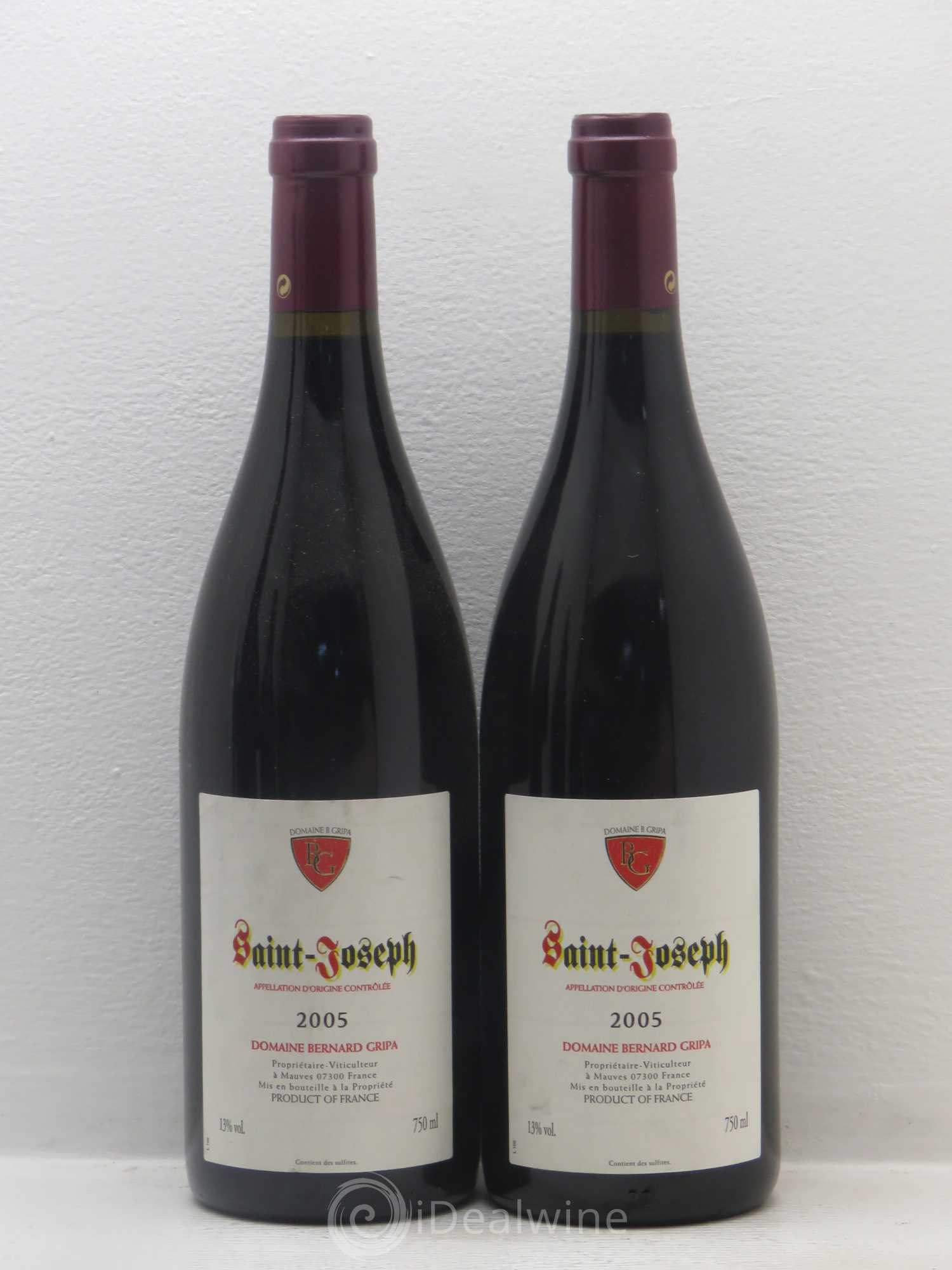 Saint-Joseph Bernard Gripa (Domaine) 2005 - Lot de 5 bouteilles - 2