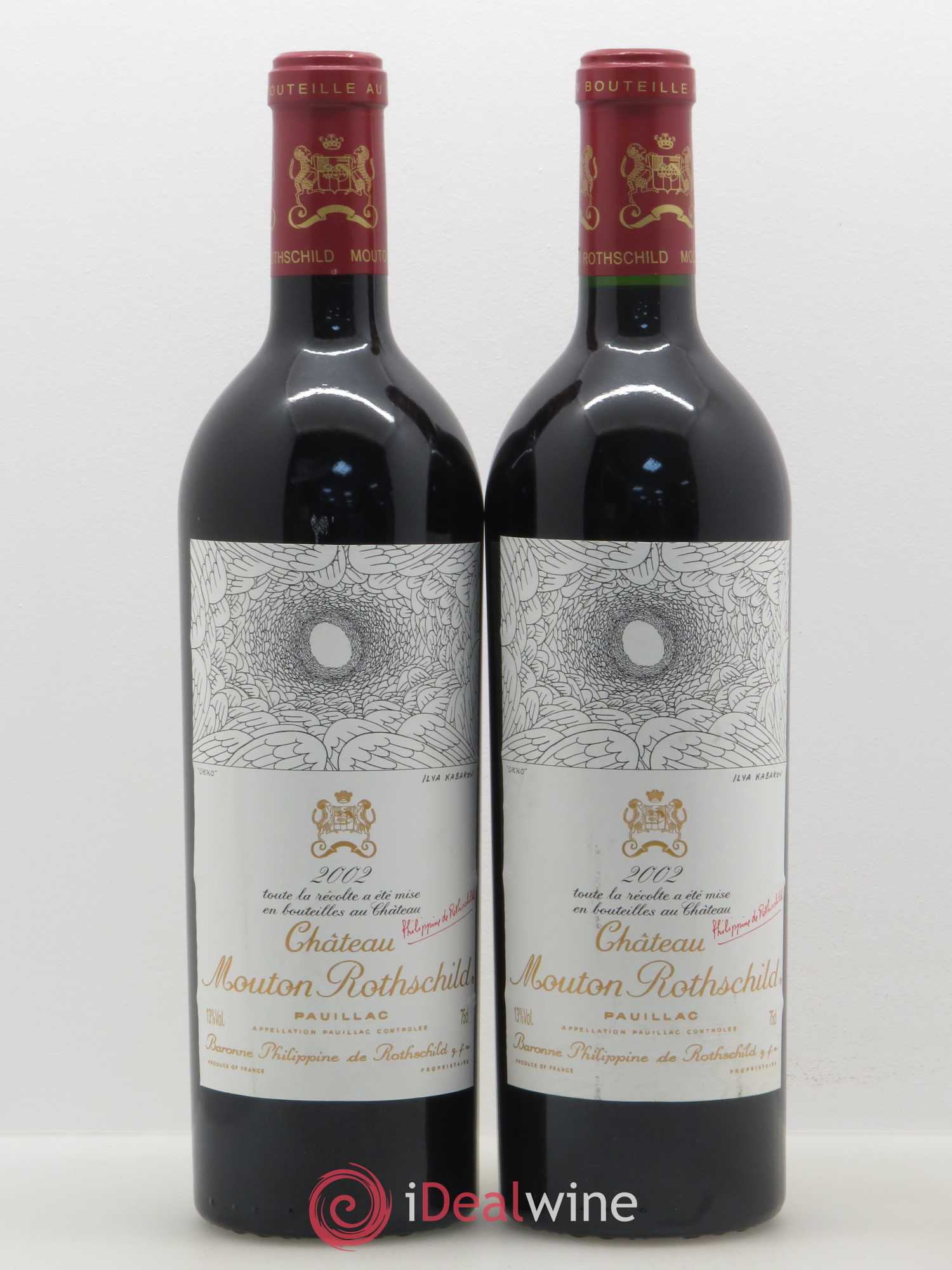 Château Mouton Rothschild 1er Grand Cru Classé 2002 - Lot de 2 bouteilles - 0
