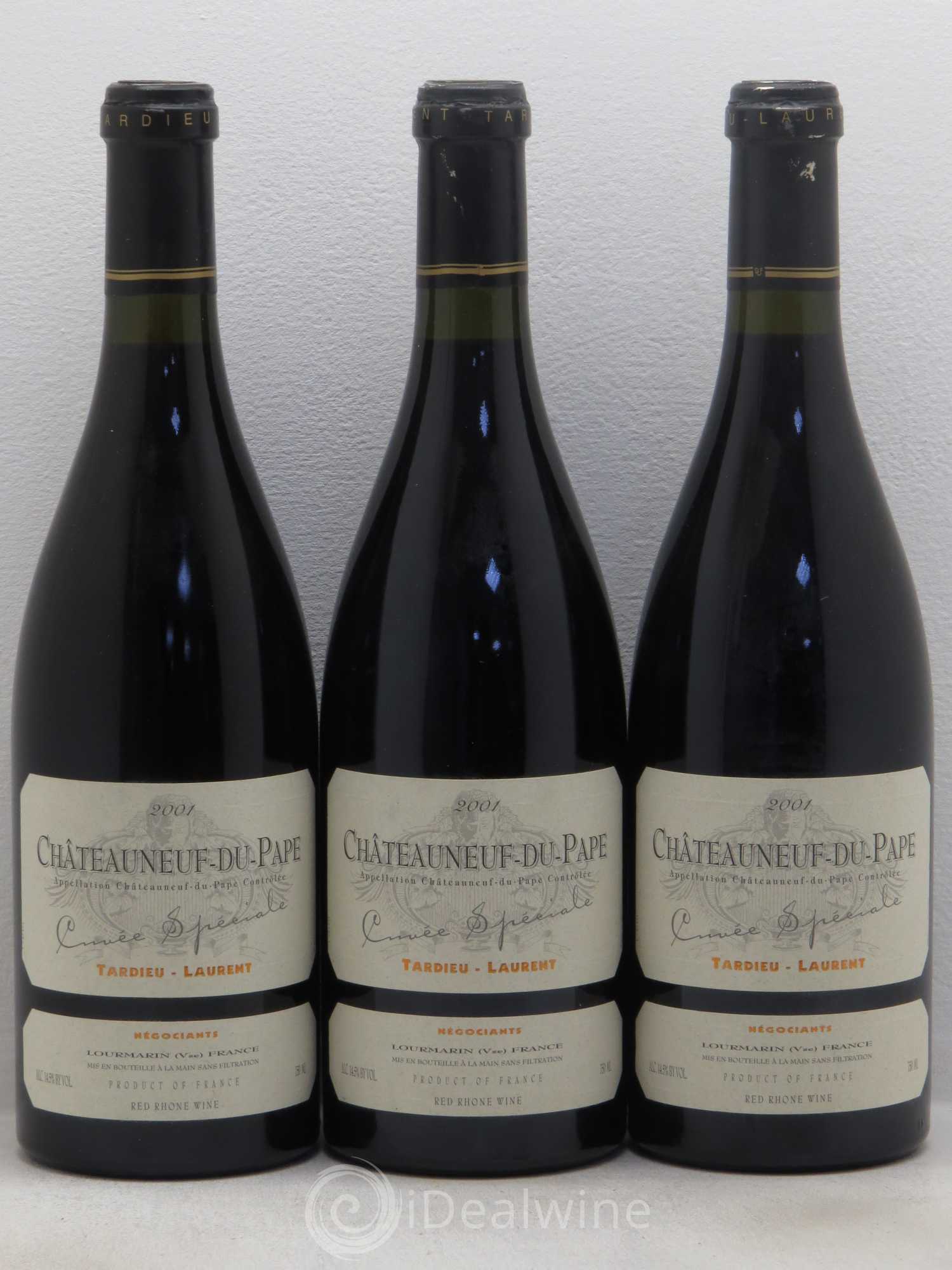 Châteauneuf-du-Pape Tardieu-Laurent Cuvée spéciale Famille Tardieu 2001 - Lot de 3 bouteilles - 0
