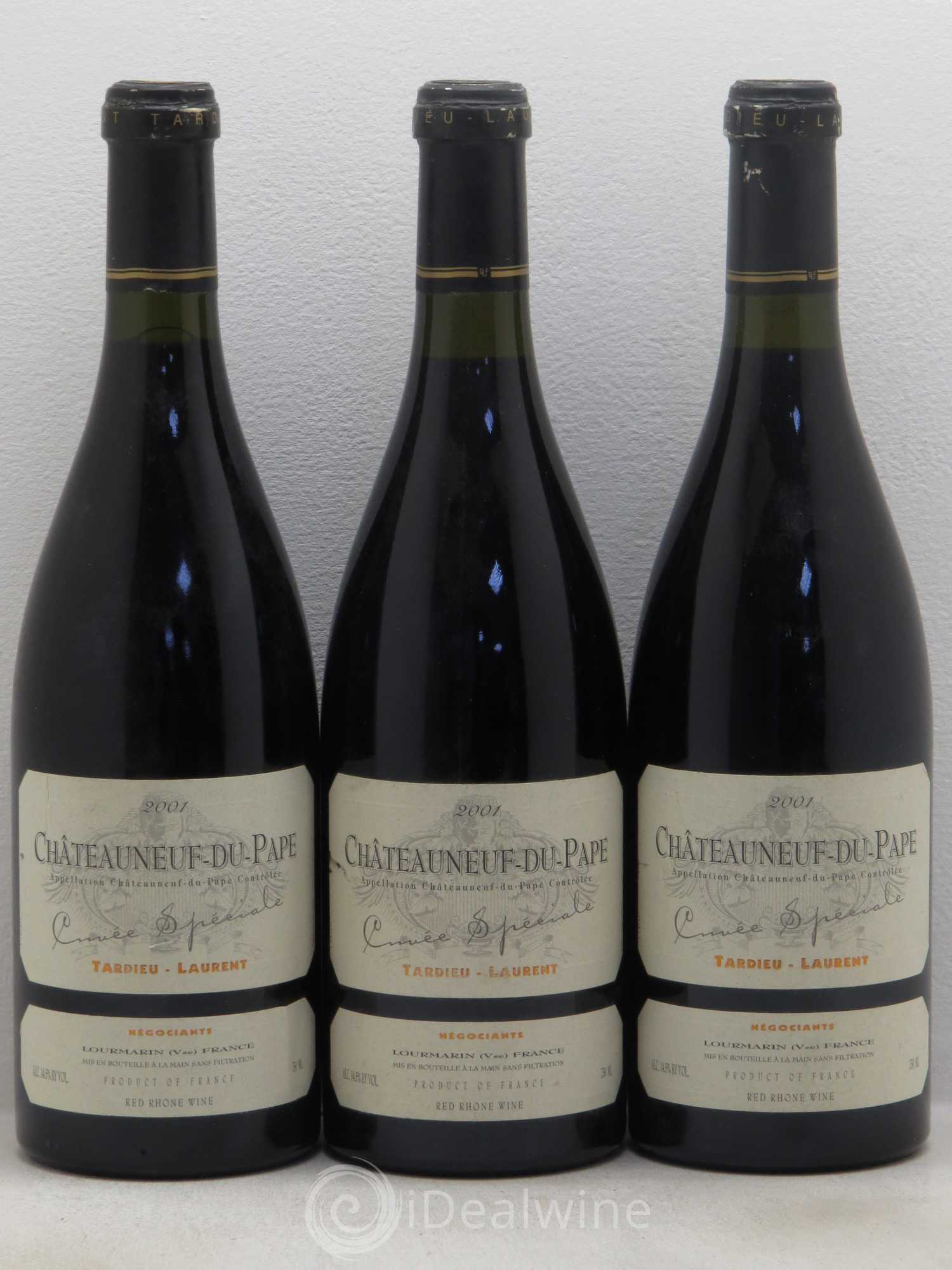 Châteauneuf-du-Pape Tardieu-Laurent Cuvée spéciale Famille Tardieu 2001 - Lot de 3 bouteilles - 0
