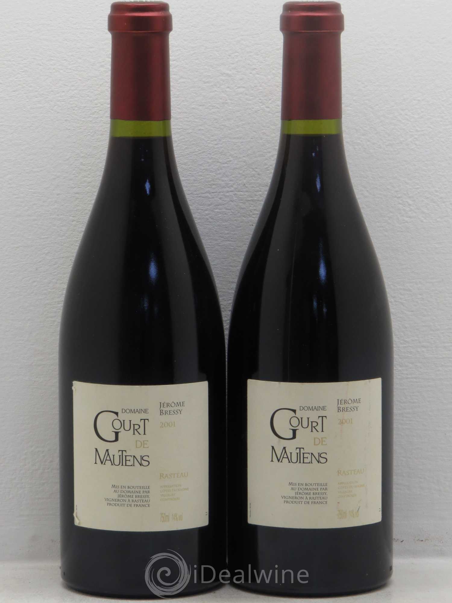 Rasteau Domaine Gourt de Mautens - Jérôme Bressy 2001 - Lot de 2 bouteilles - 0