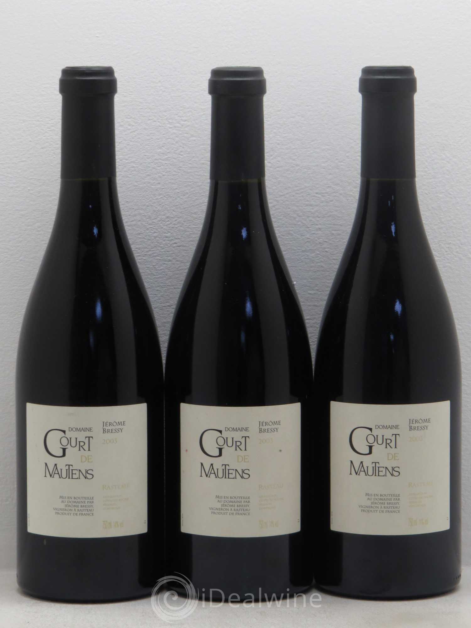 Rasteau Domaine Gourt de Mautens - Jérôme Bressy 2003 - Lot de 6 bouteilles - 1