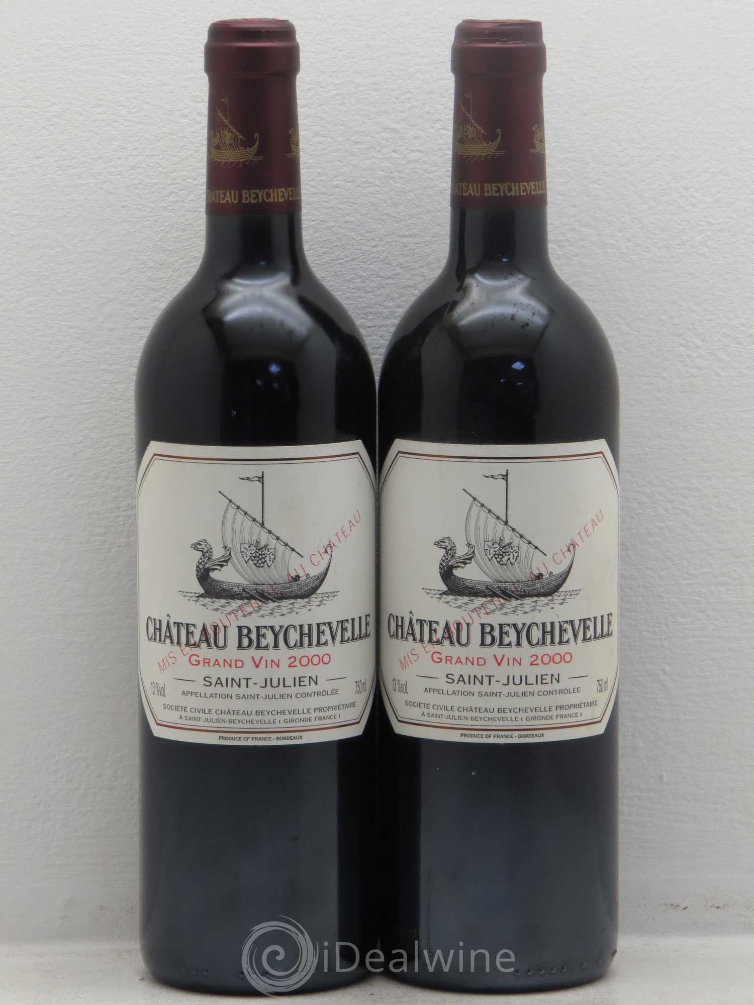 Château Beychevelle 4ème Grand Cru Classé 2000 - Lot de 2 bouteilles - 0