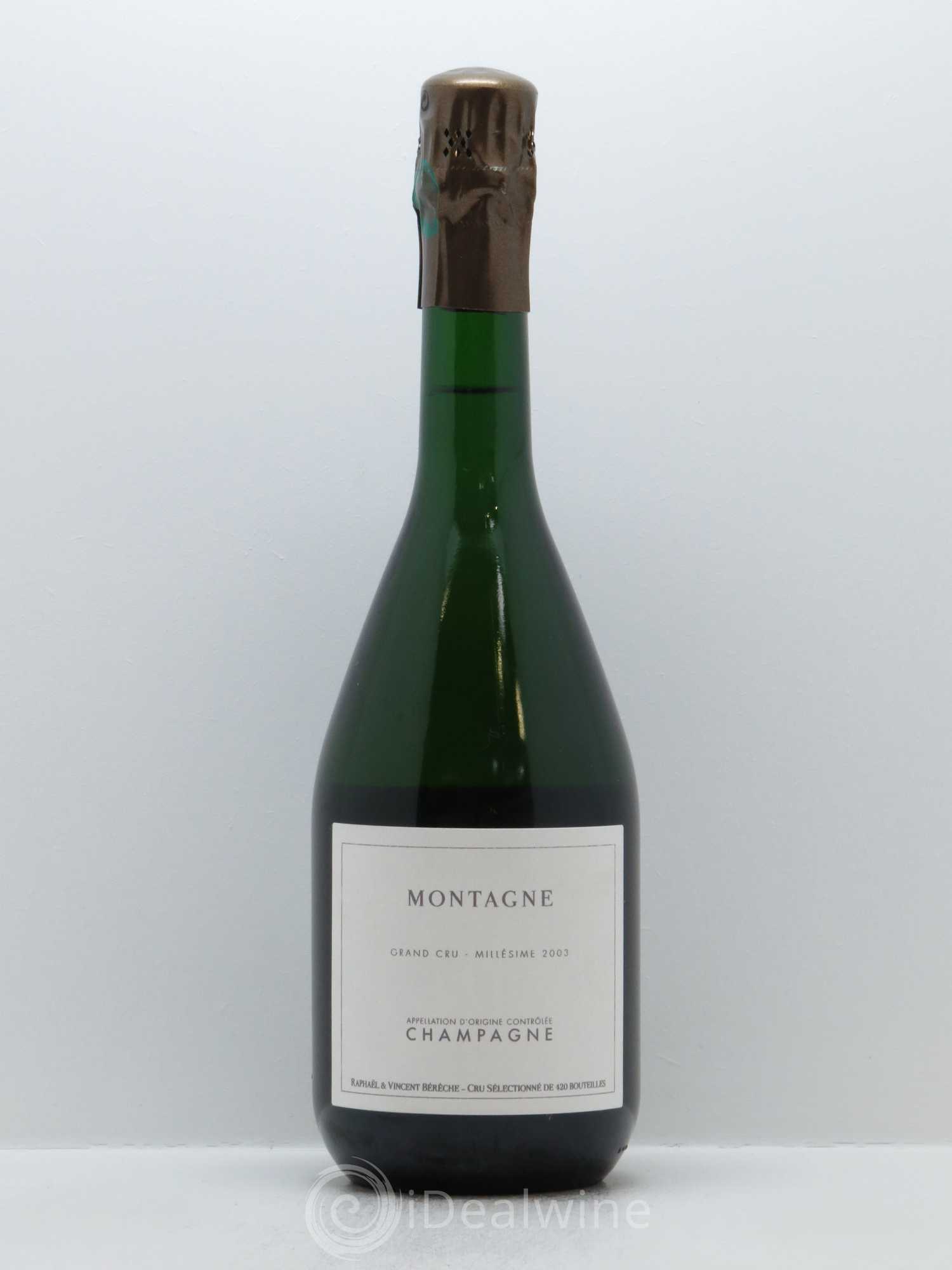 Montagne Grand Cru (Terroir de Verzenay) Extra-Brut Bérêche et Fils 2003 - Lot de 1 bouteille - 0