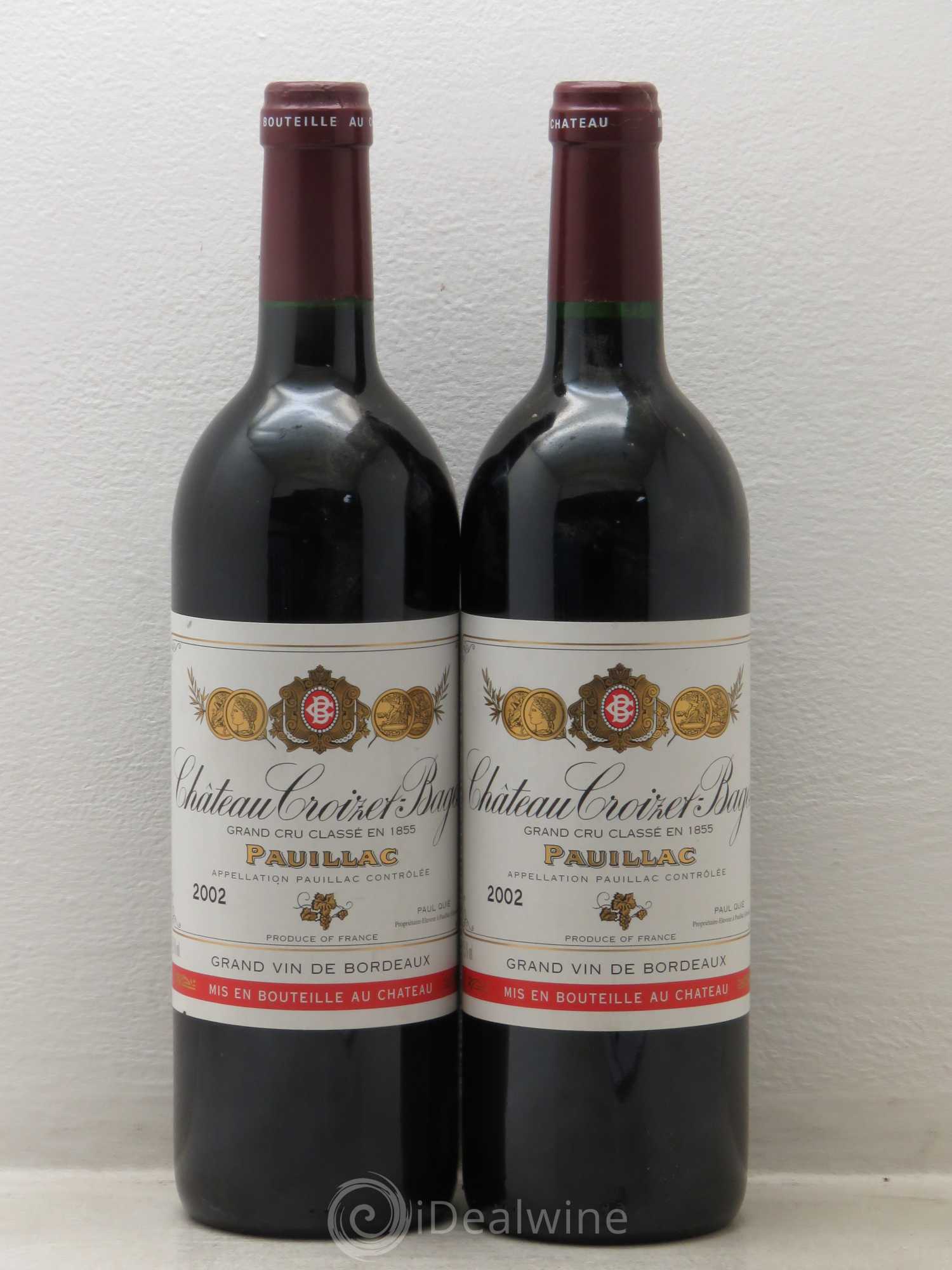 Château Croizet Bages 5ème Grand Cru Classé 2002 - Lot de 4 bouteilles - 2