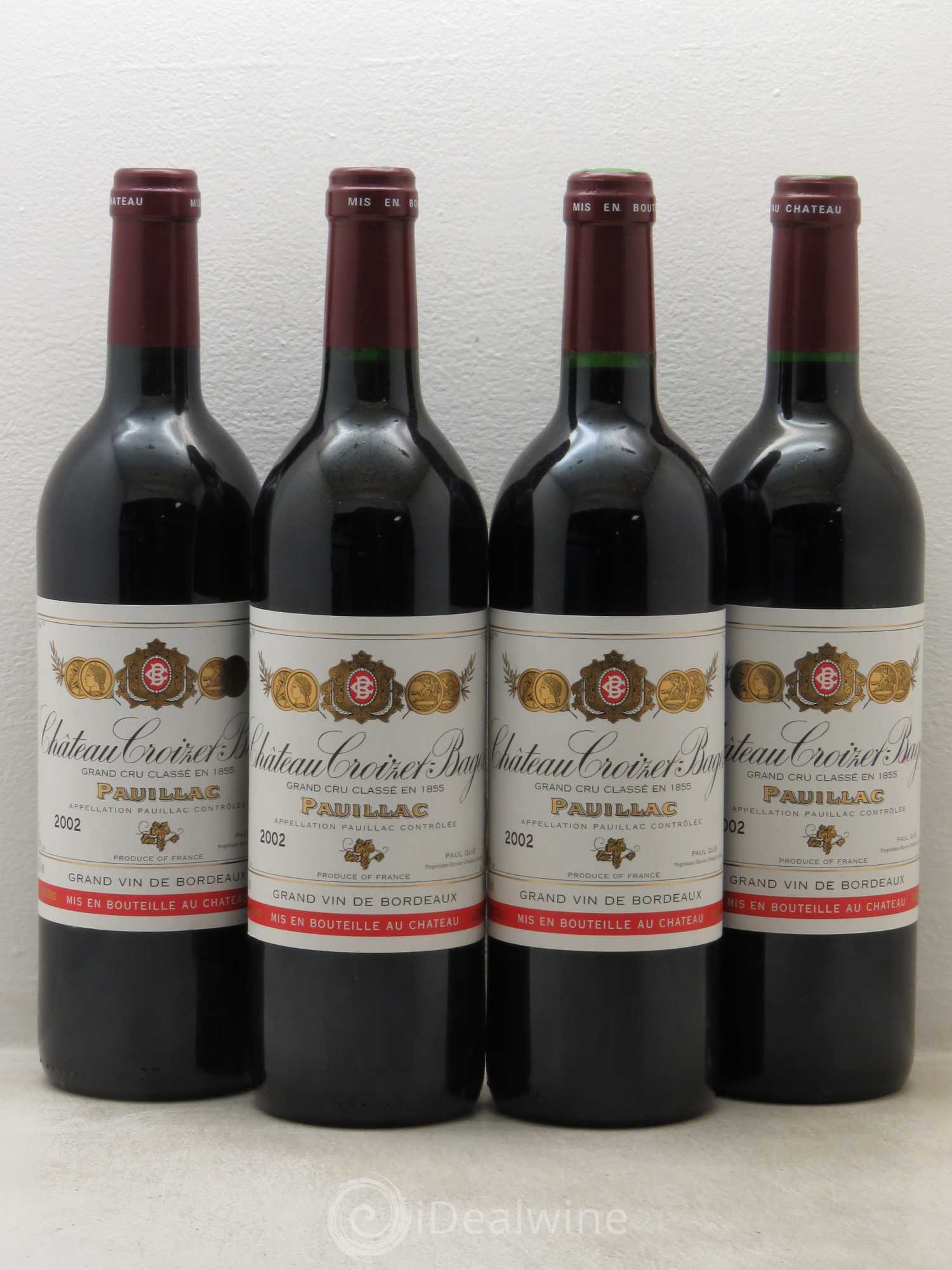 Château Croizet Bages 5ème Grand Cru Classé 2002 - Lot de 4 bouteilles - 0