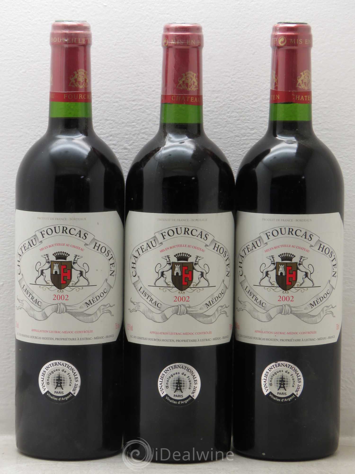 Château Fourcas Hosten Cru Bourgeois 2002 - Lot de 3 bouteilles - 0