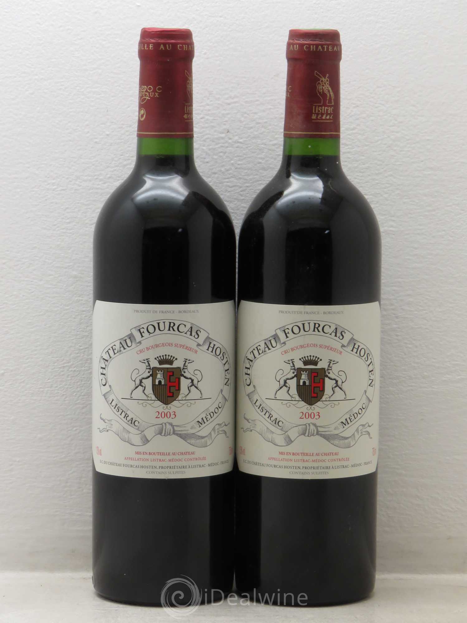 Château Fourcas Hosten Cru Bourgeois 2003 - Lot de 2 bouteilles - 0