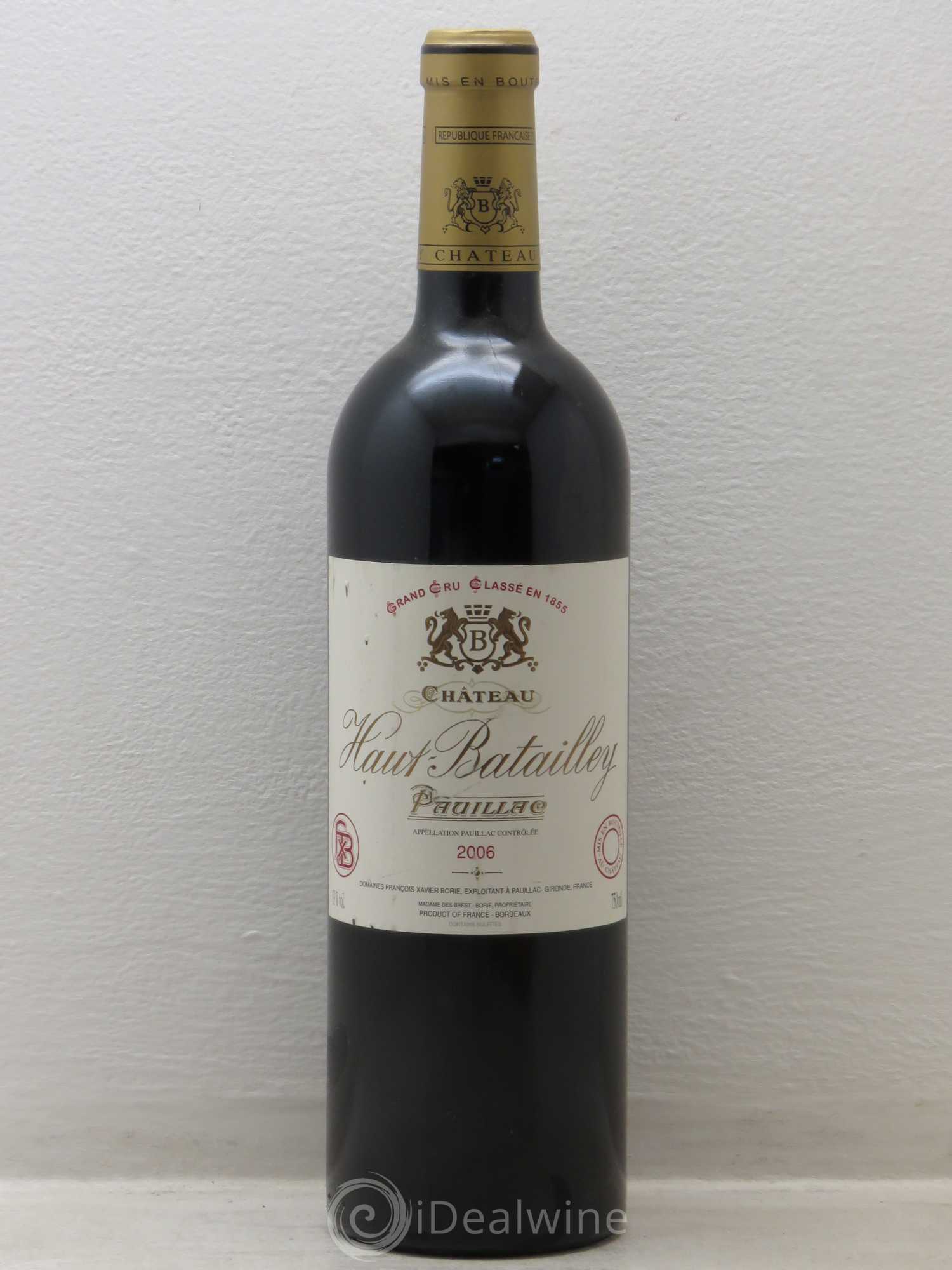 Château Haut Batailley 5ème Grand Cru Classé 2006 - Lot de 1 bouteille - 0