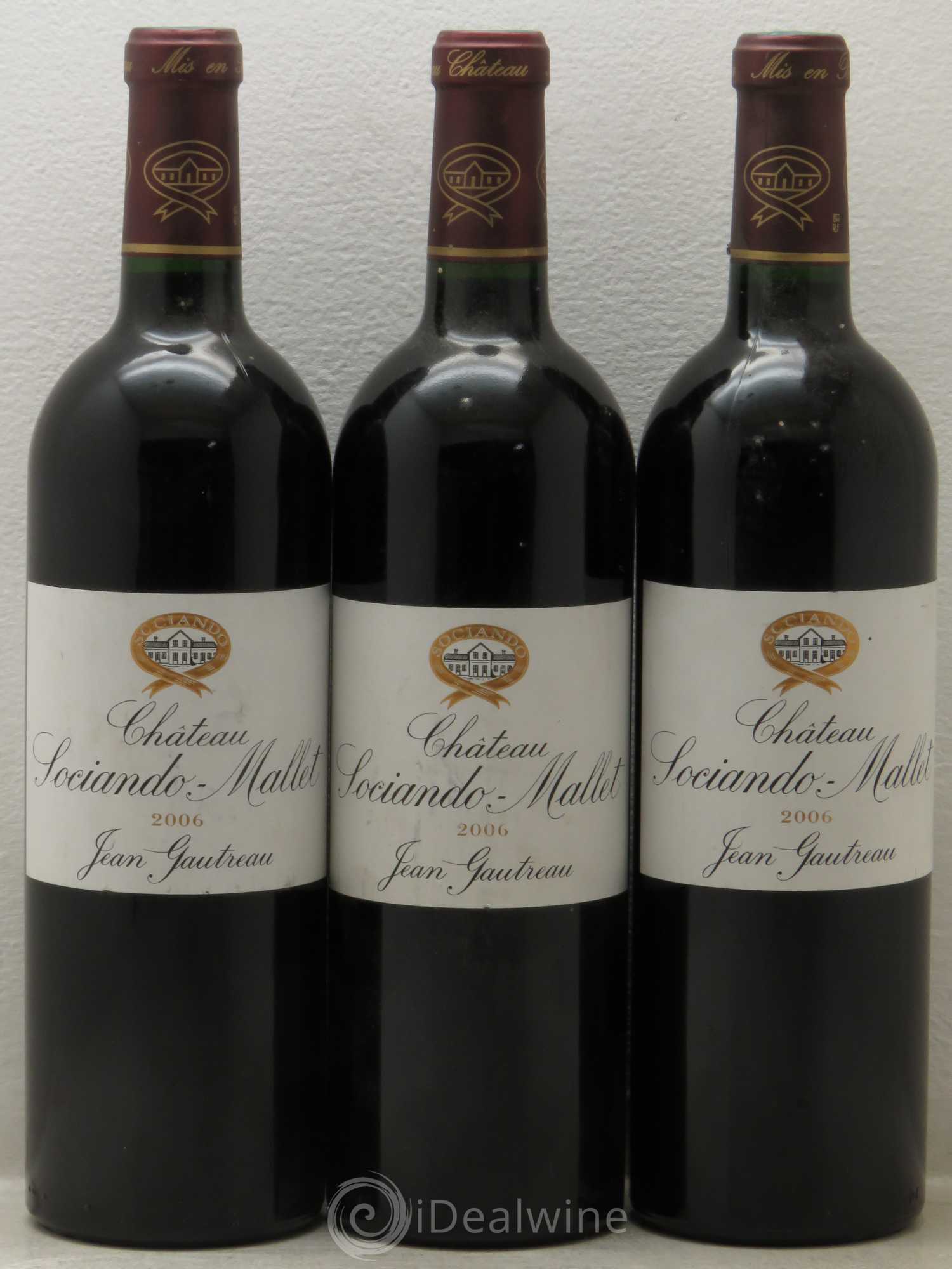 Château Sociando Mallet 2006 - Lot de 3 bouteilles - 0