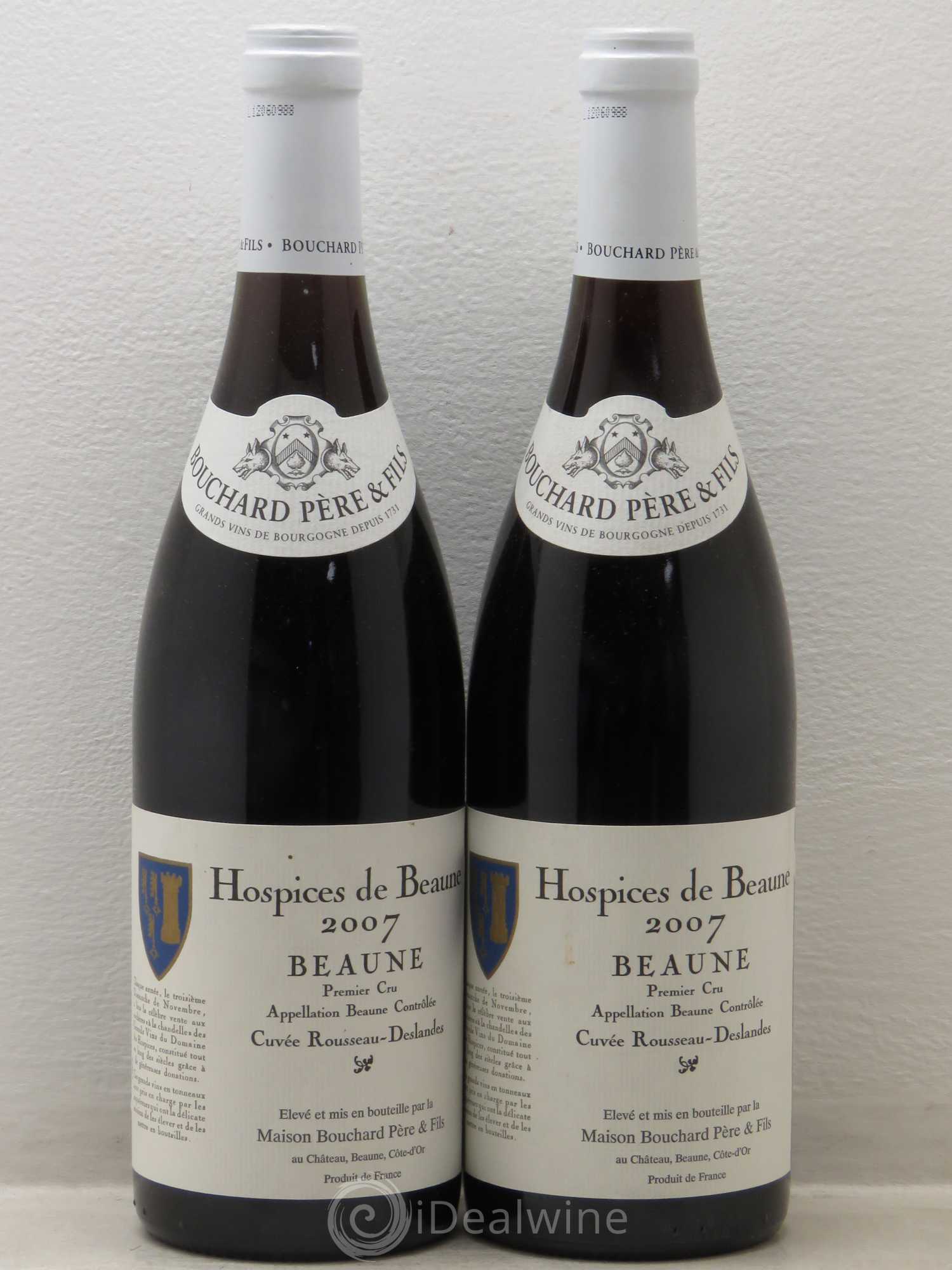 Beaune 1er Cru Cuvée Rousseau-Deslandes Hospices de Beaune Bouchard père et fils 2007 - Posten von 2 Flaschen - 0