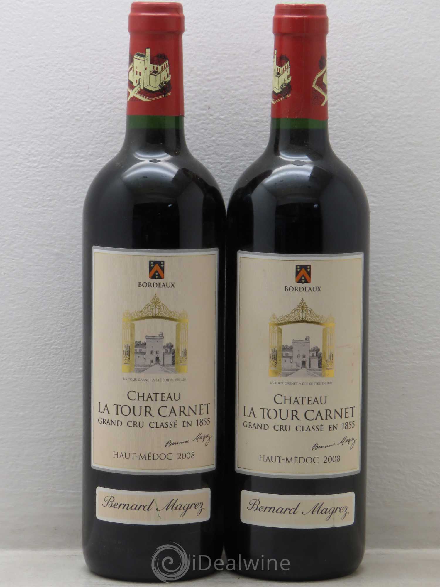 Château la Tour Carnet 4ème Grand Cru Classé 2008 - Lot de 2 bouteilles - 0