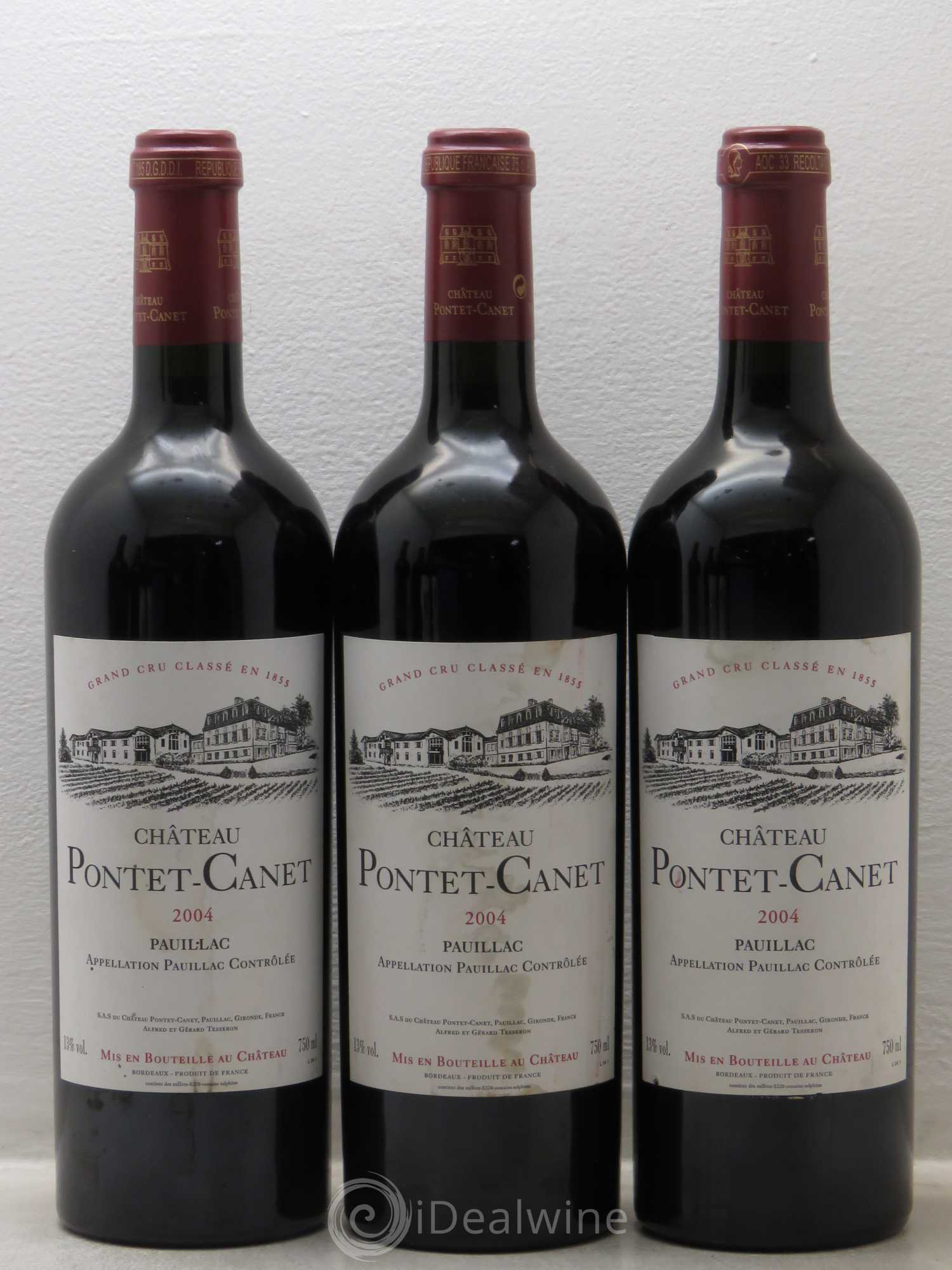 Château Pontet Canet 5ème Grand Cru Classé 2004 - Lot de 6 bouteilles - 1
