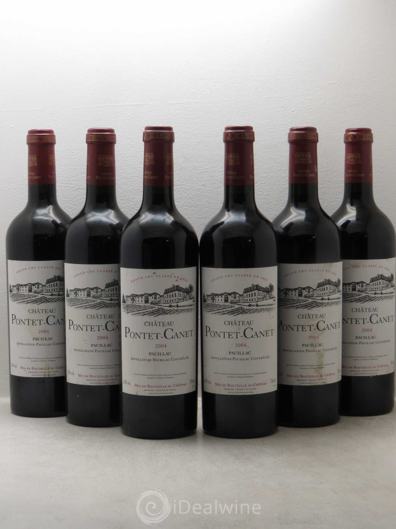 Château Pontet Canet 5ème Grand Cru Classé 2004 - Lot de 6 bouteilles - 0